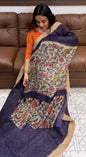 PRINTED SEMI LINEN SILK SAREE - IHA 19257