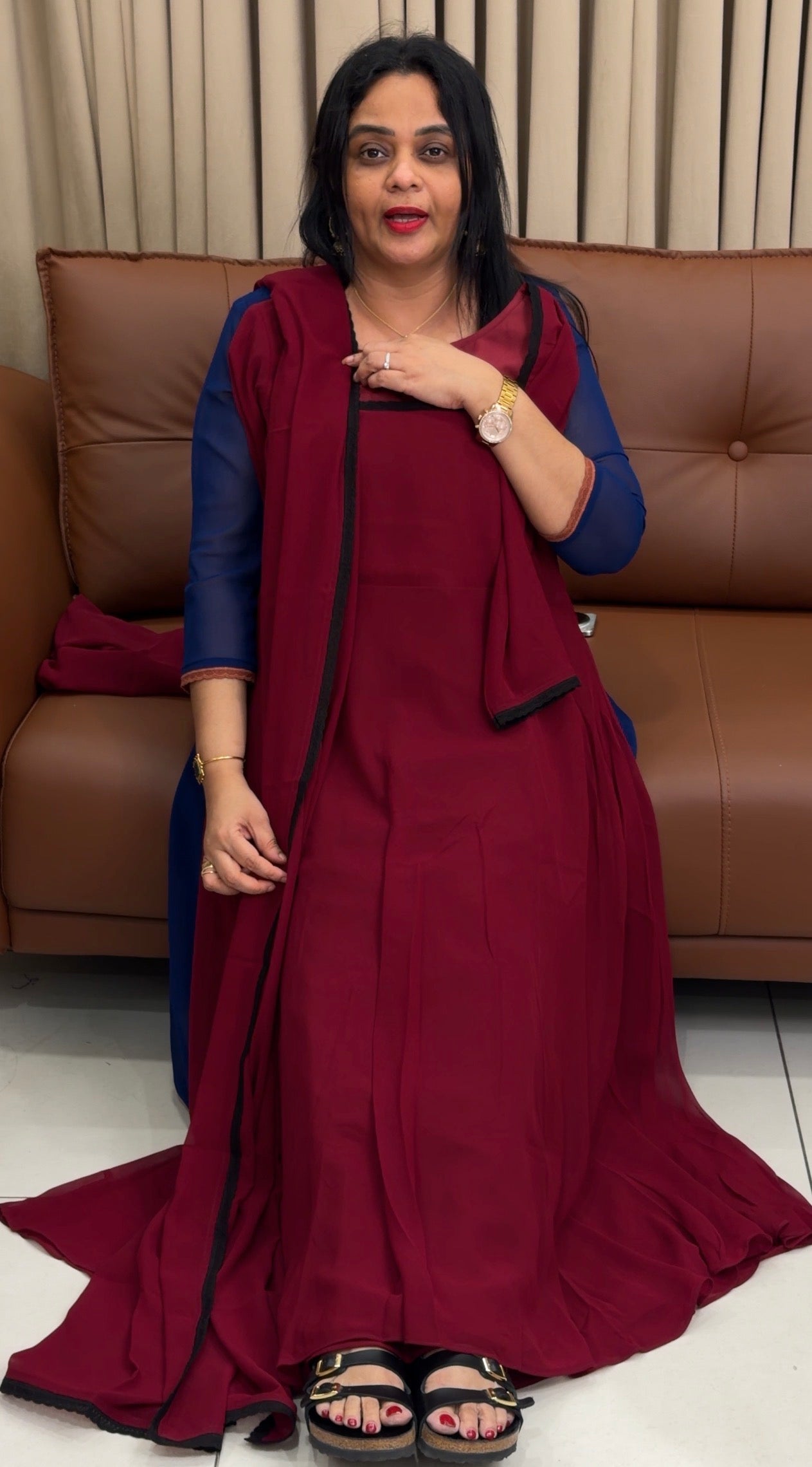 IHA'S IN-HOUSE GEORGETTE TOP AND DUPATTA - IHA 34500