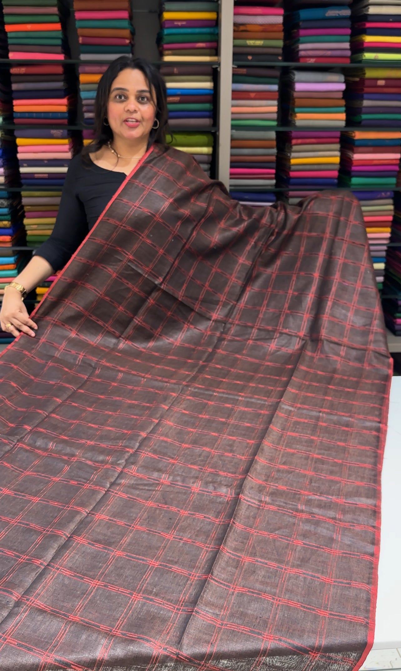 HANDLOOM LINEN SAREES - IHA 27134