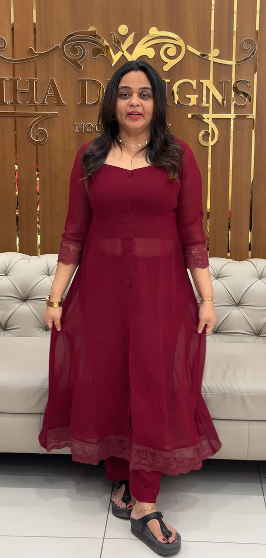 IHA'S IN-HOUSE GEORGETTE CO-ORDS SETS - IHA 28263