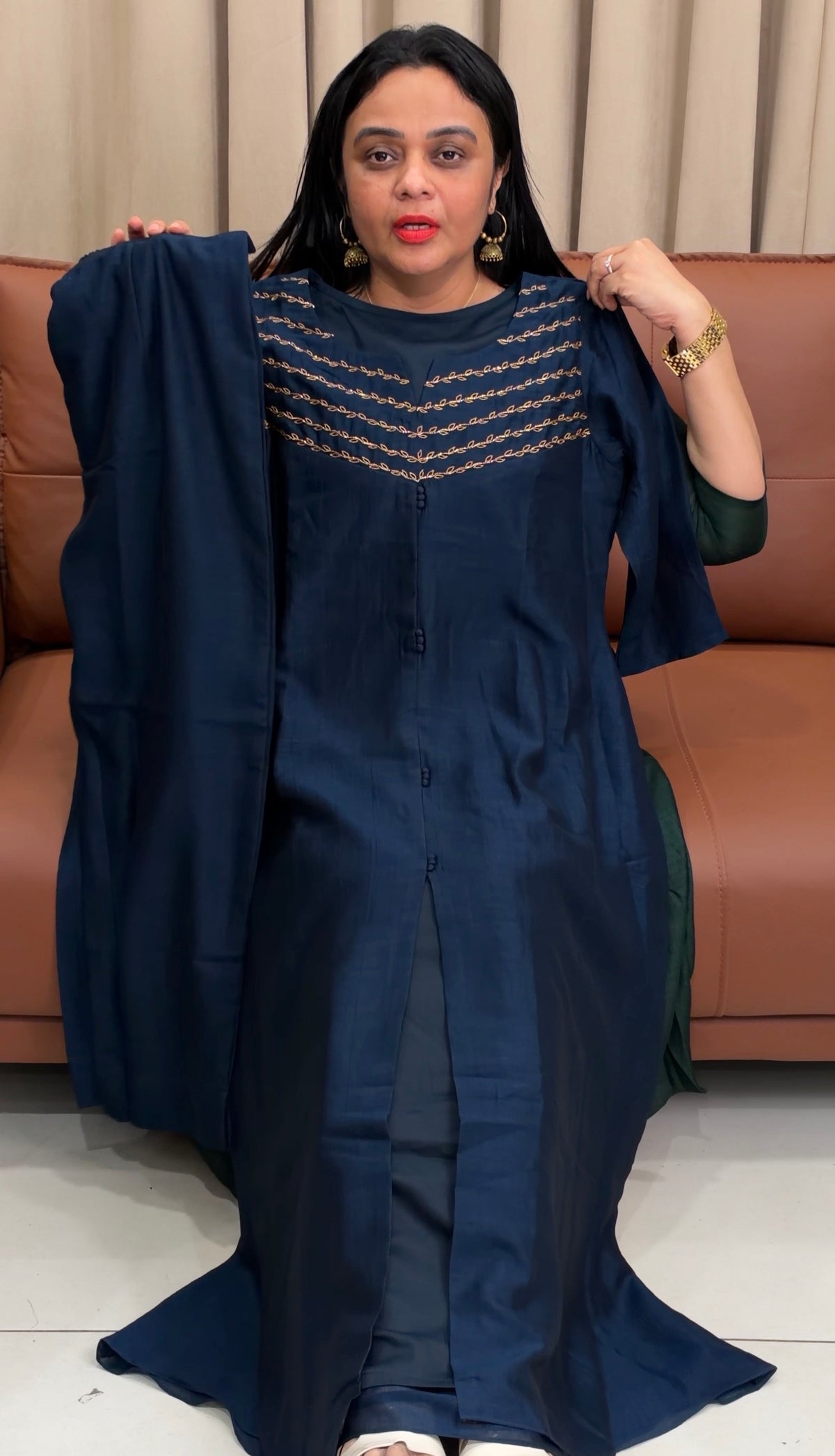 IHA'S IN-HOUSE SEMI RAW  SILK CO-ORDS SETS - IHA 35758