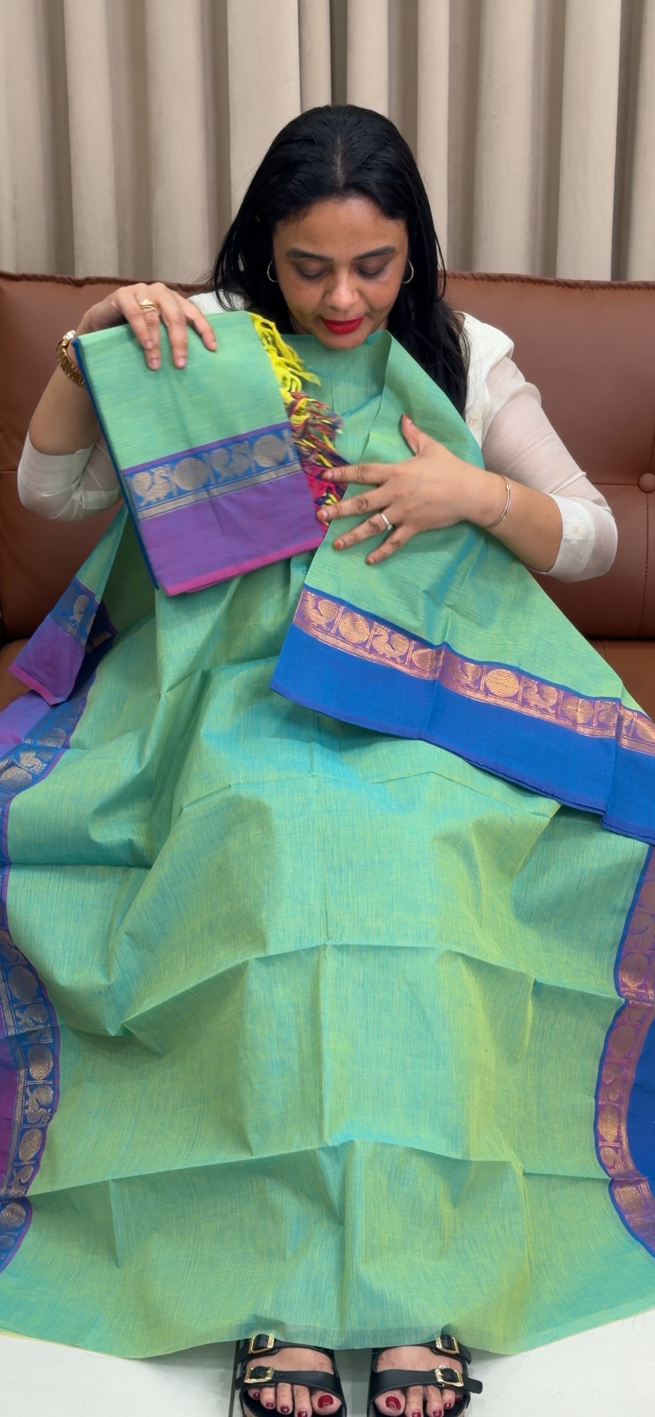 HANDLOOM UNSTITCHED SALWAR SUITS - IHA 33929