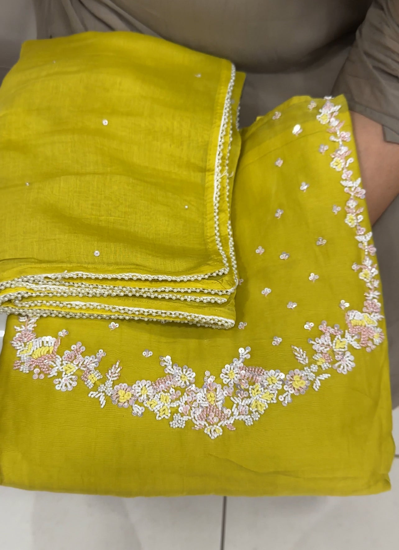 BANARASI CHANDERI UNSTITCHED SALWAR SUITS - IHA 27064
