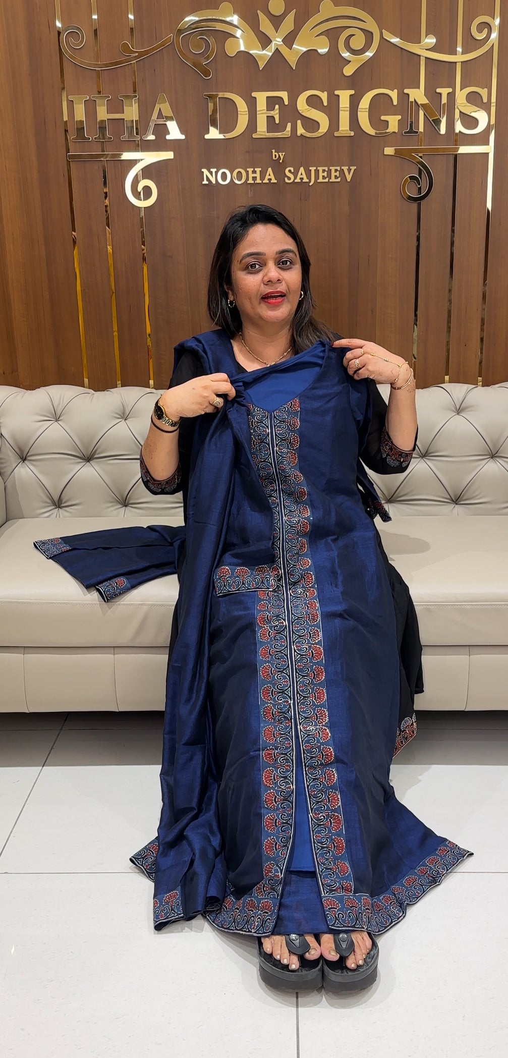 IHA'S IN-HOUSE SEMI RAW SILK ALINE TOPS - IHA 24018