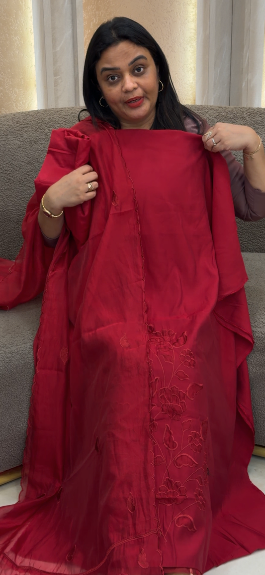 MUL CHANDERI UNSTITCHED SALWAR SUITS - IHA 32846