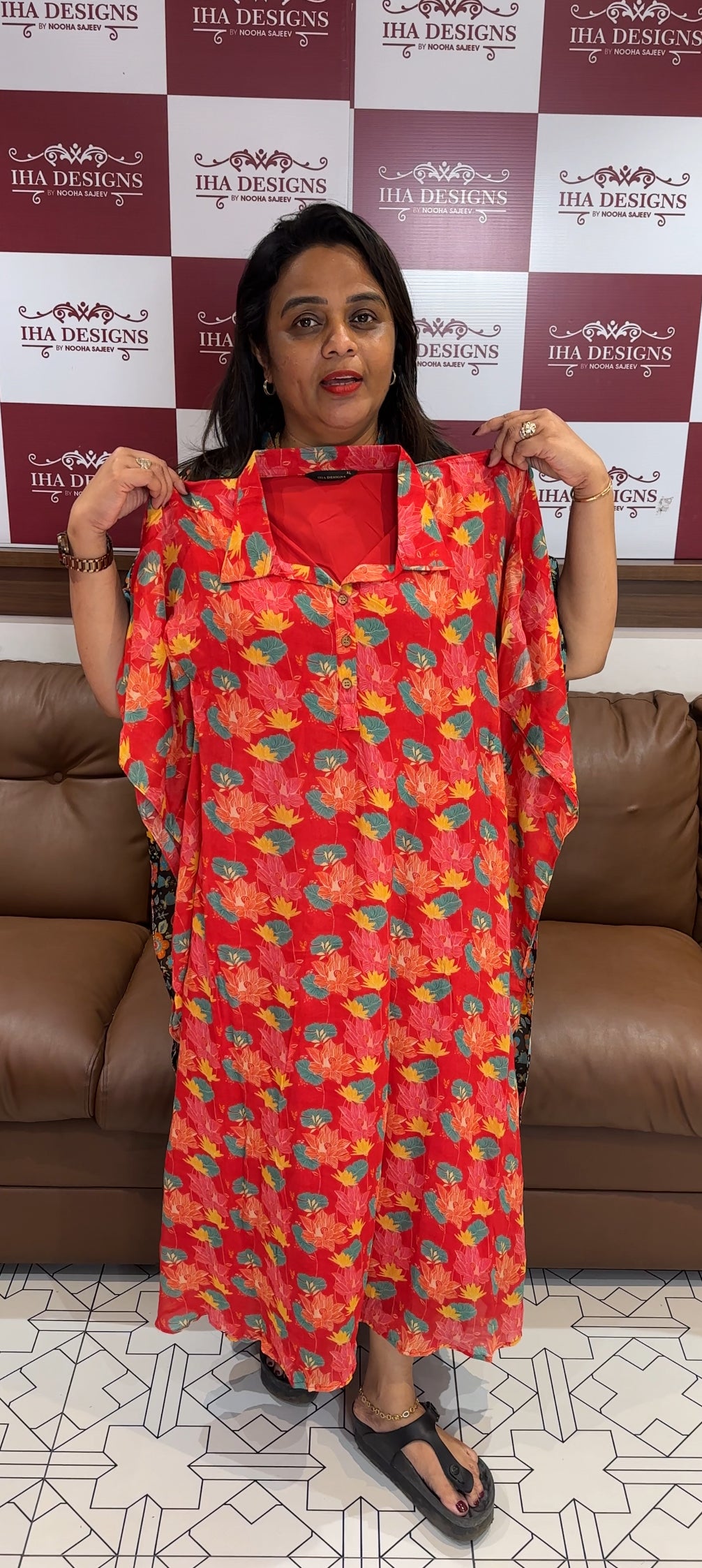 IHA'S IN-HOUSE PLATINUM CHIFFON KAFTAN TOPS - IHA 25470