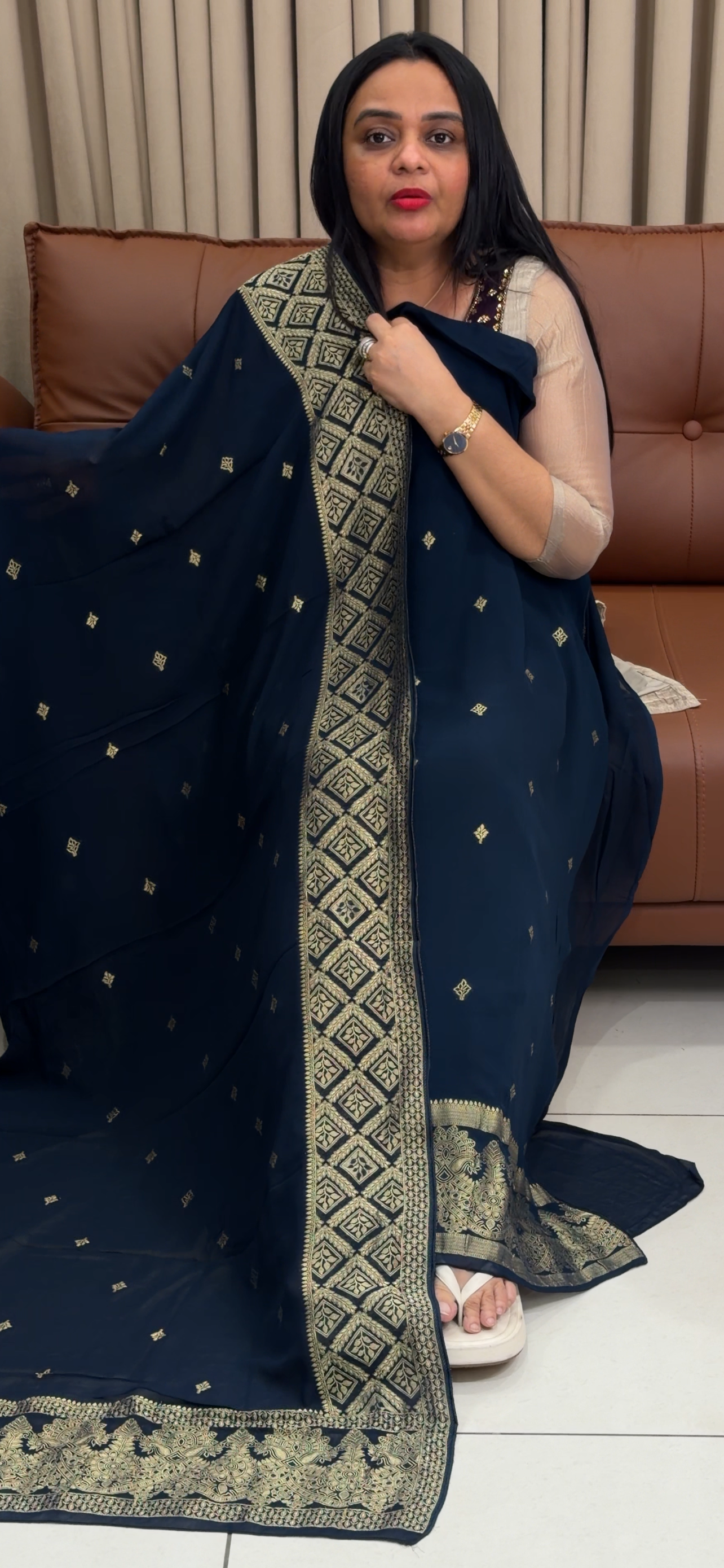 VISCOSE GEORGETTE UNSTITCHED SALWAR SUITS - IHA 34751