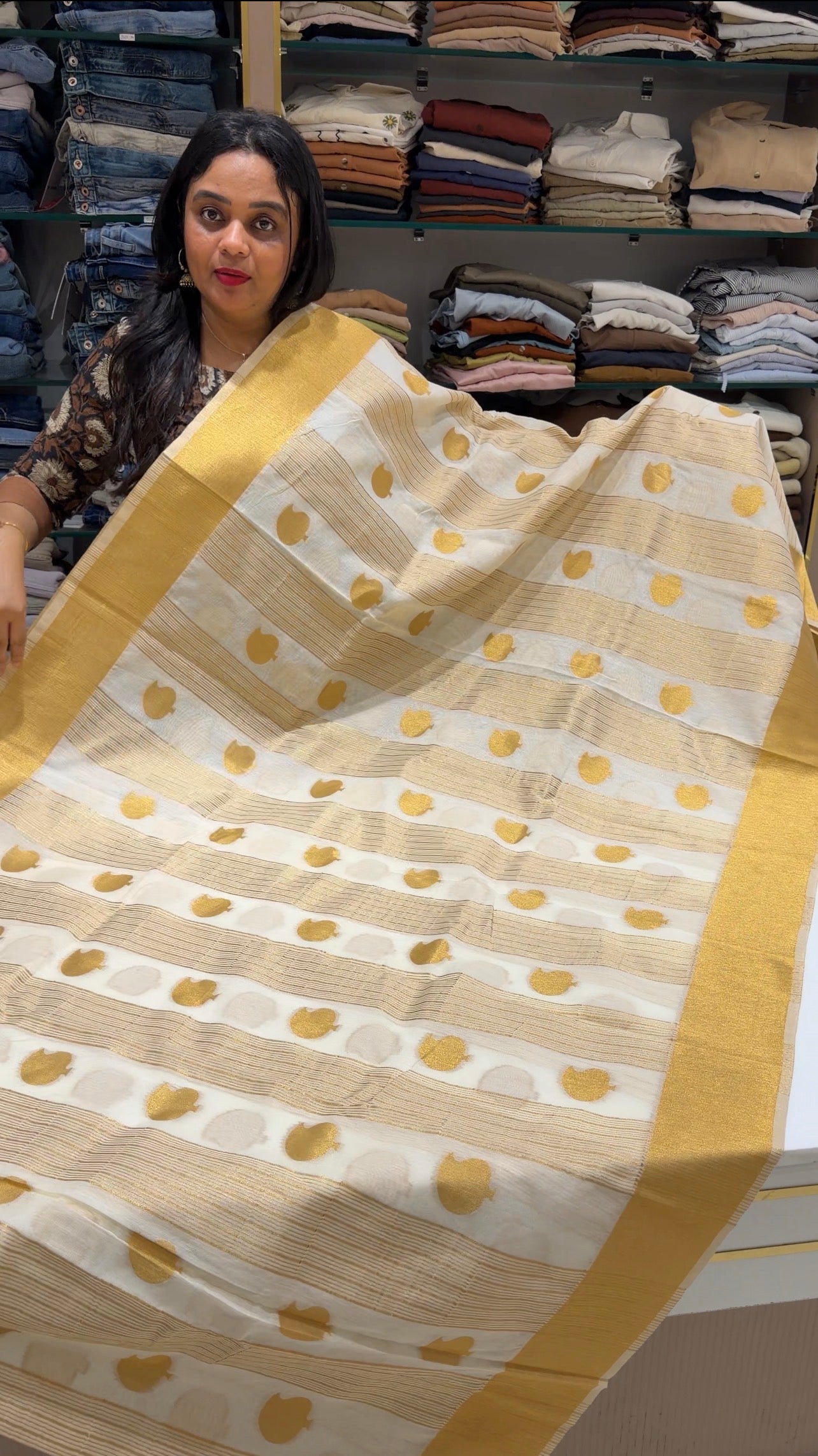 MALAI CHANDERI SAREES - IHA 34103