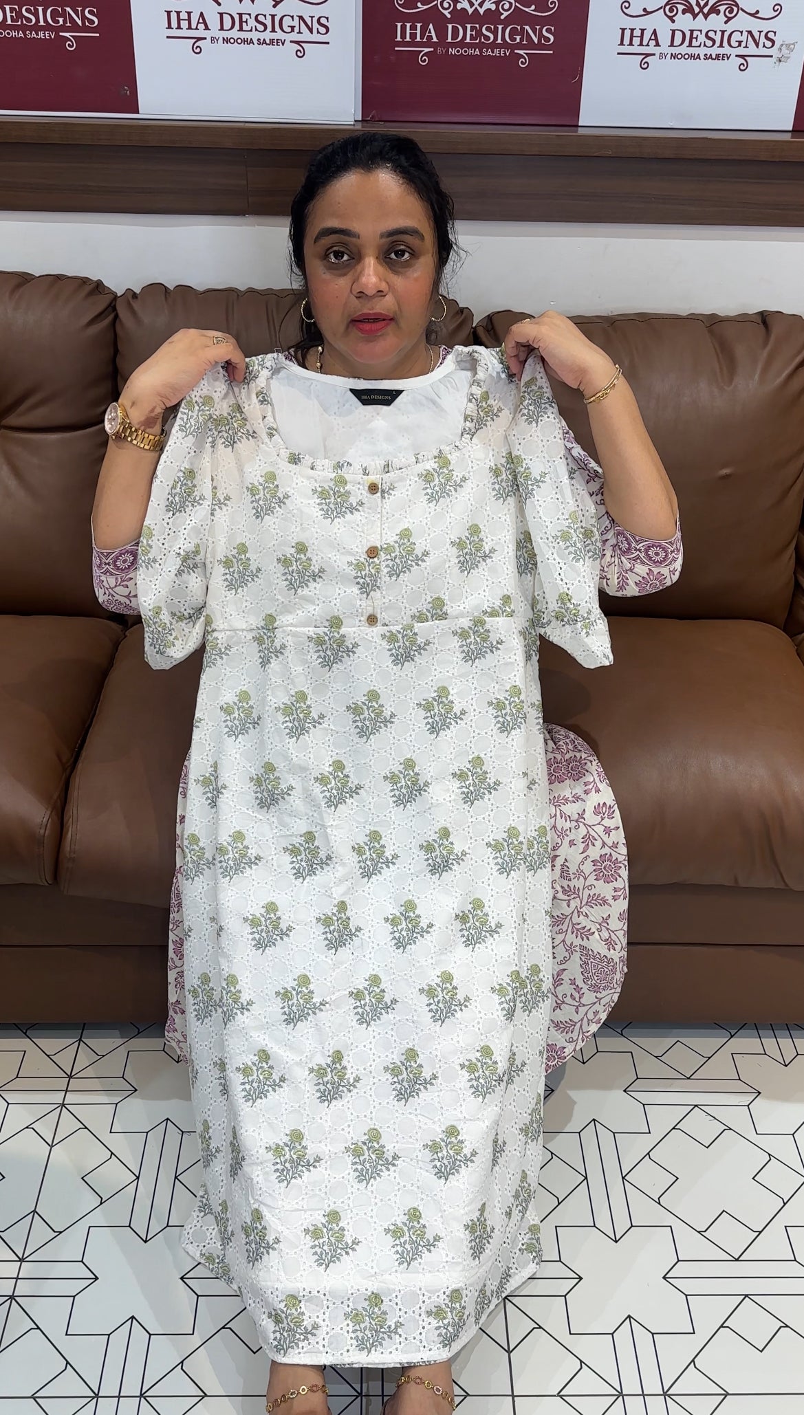 PRINTED HAKOBA LONG TOPS - IHA 26427