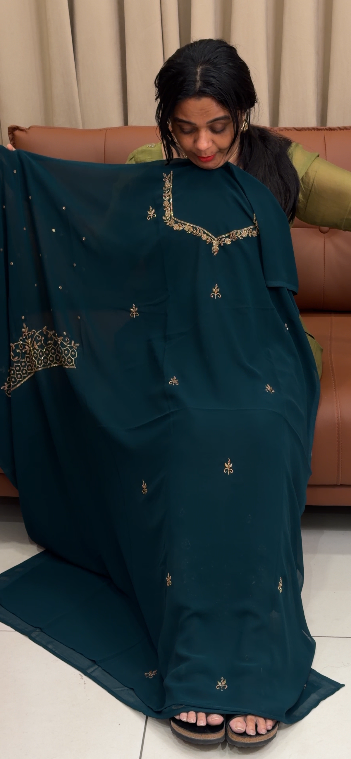 HANDWORKED UNSTITCHED SALWAR SUITS - IHA 35370