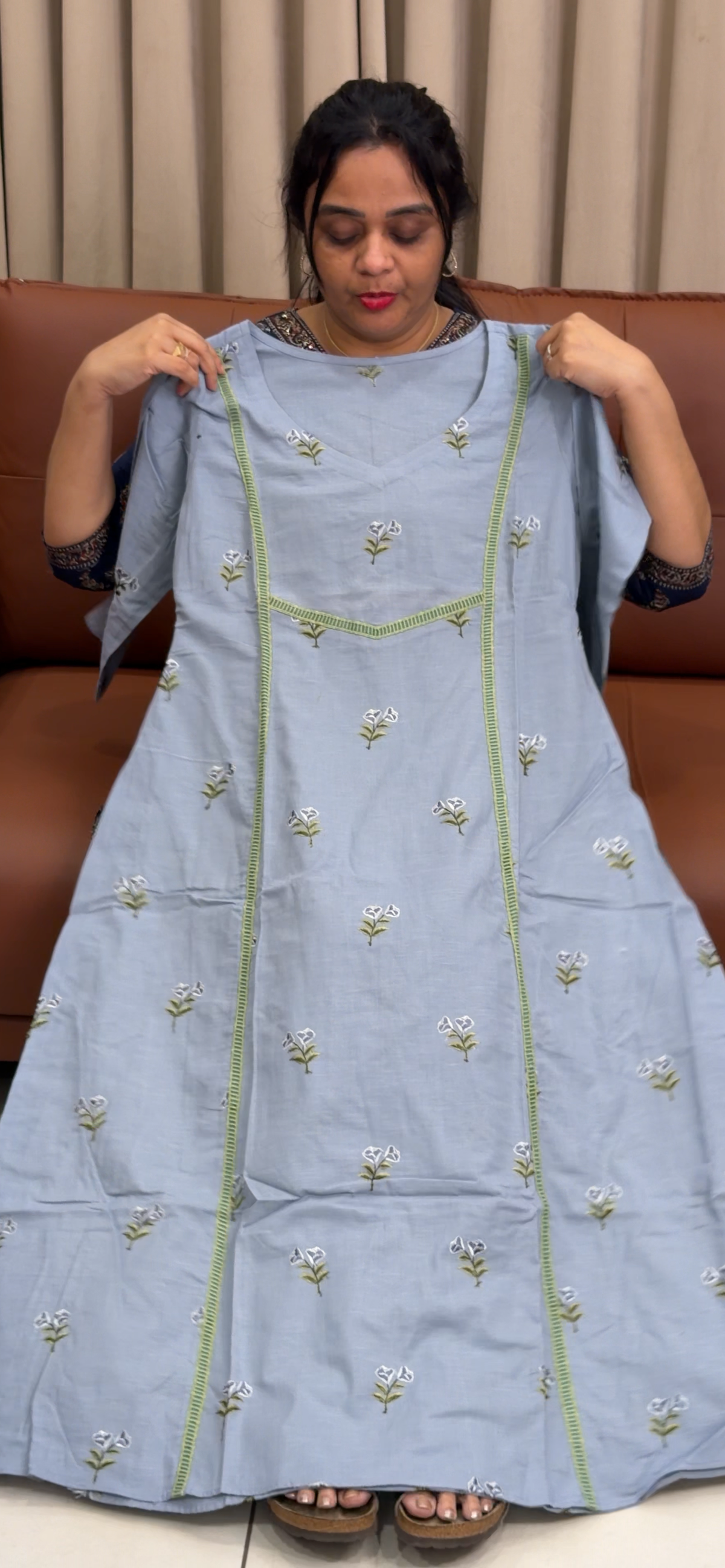 IHA'S IN-HOUSE COTTON LINEN LONG TOPS - IHA 36105
