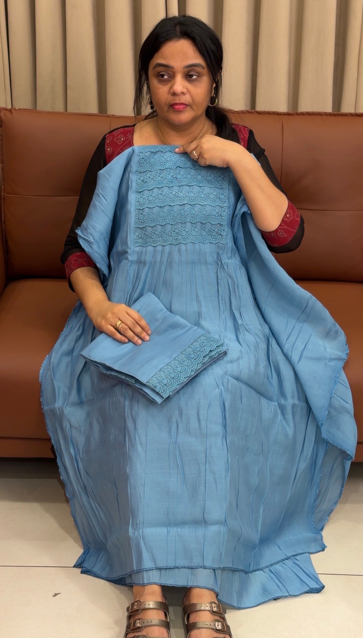 MUL CHANDERI UNSTITCHED SALWAR SUITS - IHA 36098