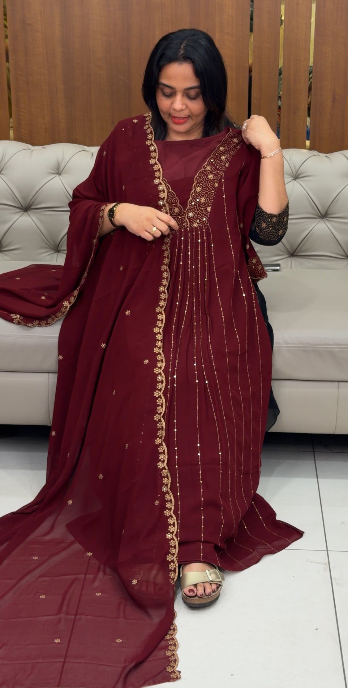 FORWARD PARTY WEAR TOP,BOTTOM AND DUPATTA - IHA 30612