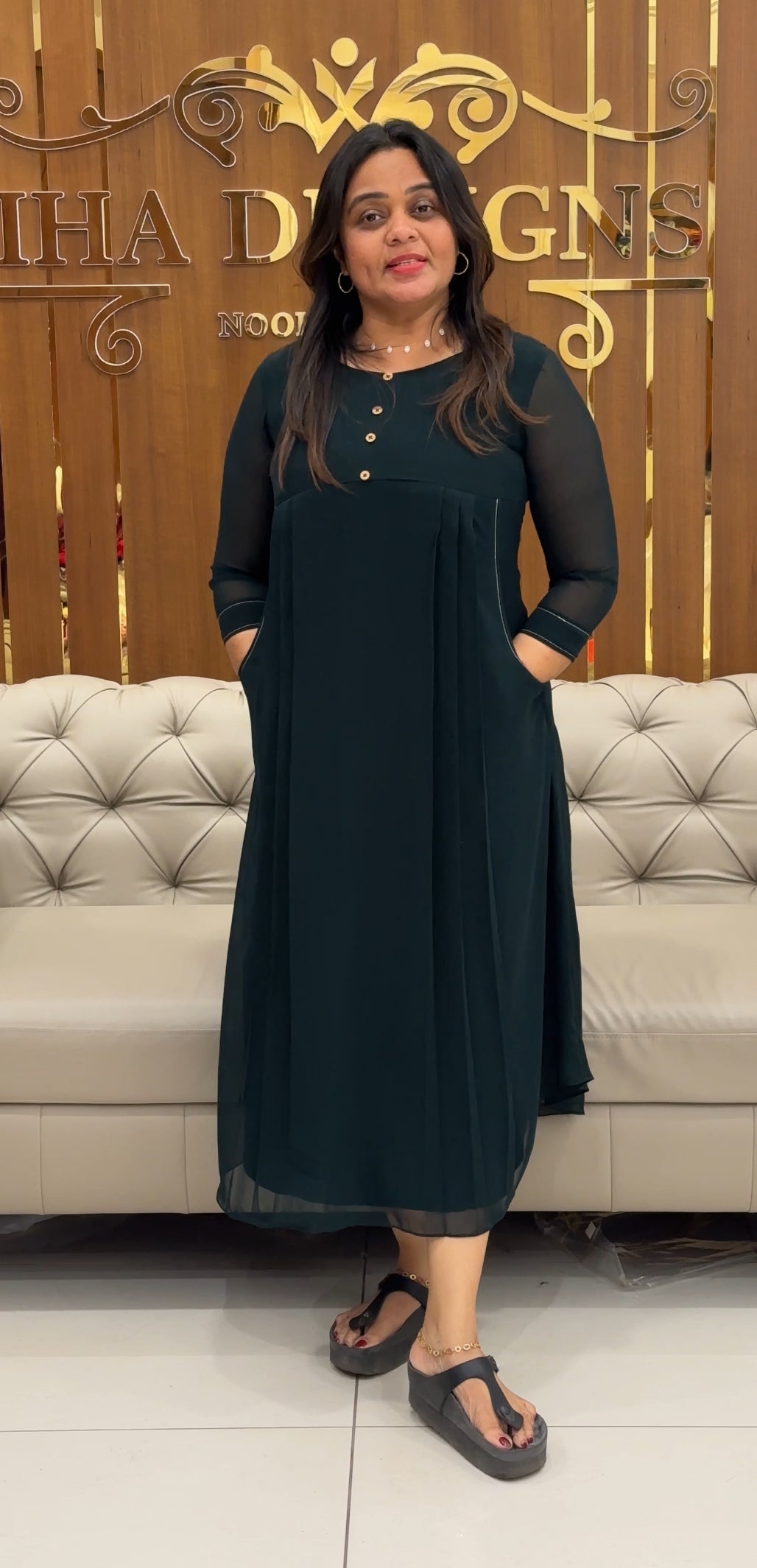 IHA'S IN-HOUSE GEORGETTE ALINE TOPS - IHA 28294