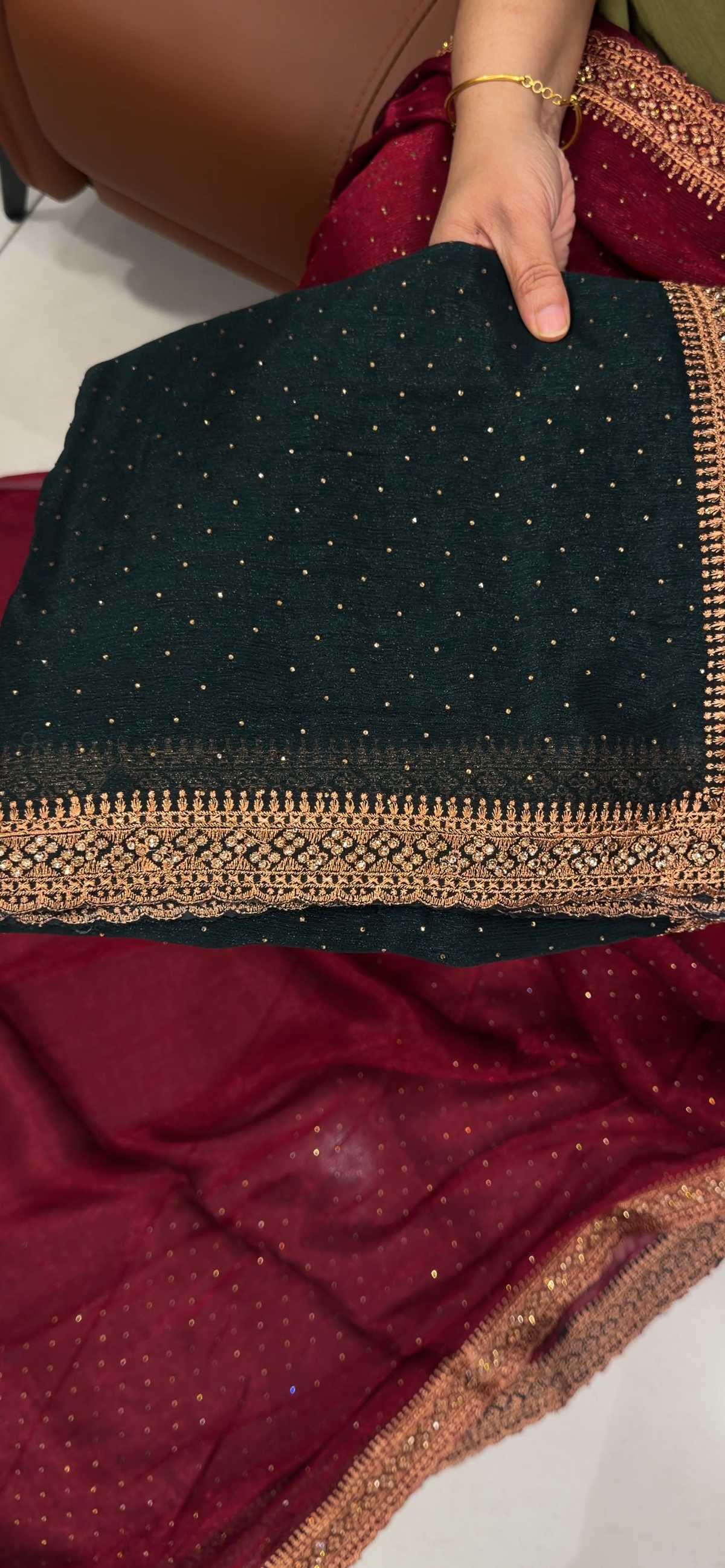VELVET ORGANZA SAREES -  IHA 35362