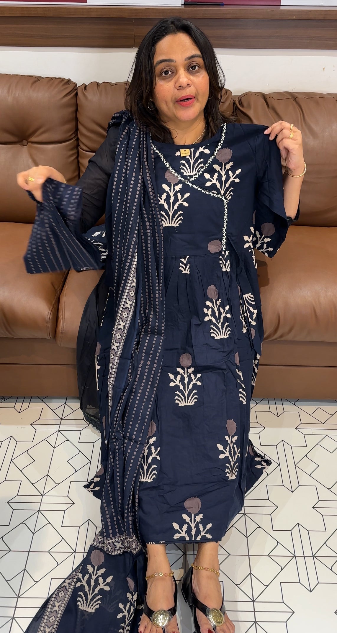 PRINTED COTTON TOP, BOTTOM AND DUPATTA - IHA 27807