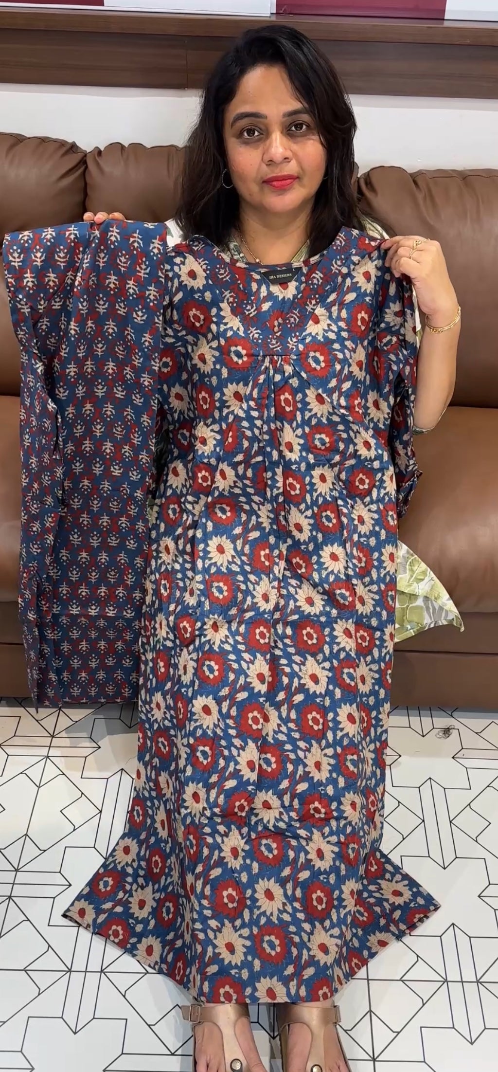 COTTON AJRAKH TOP AND BOTTOM - IHA 26333