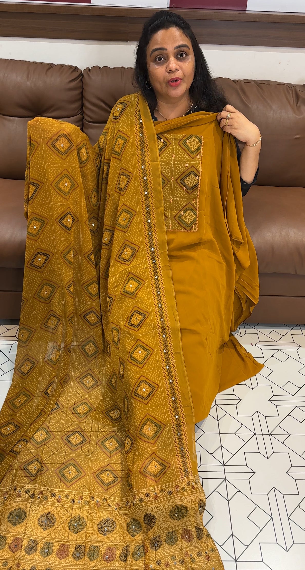 FAUX GEORGETTE UNSTITCHED SALWAR SUITS - IHA 27969