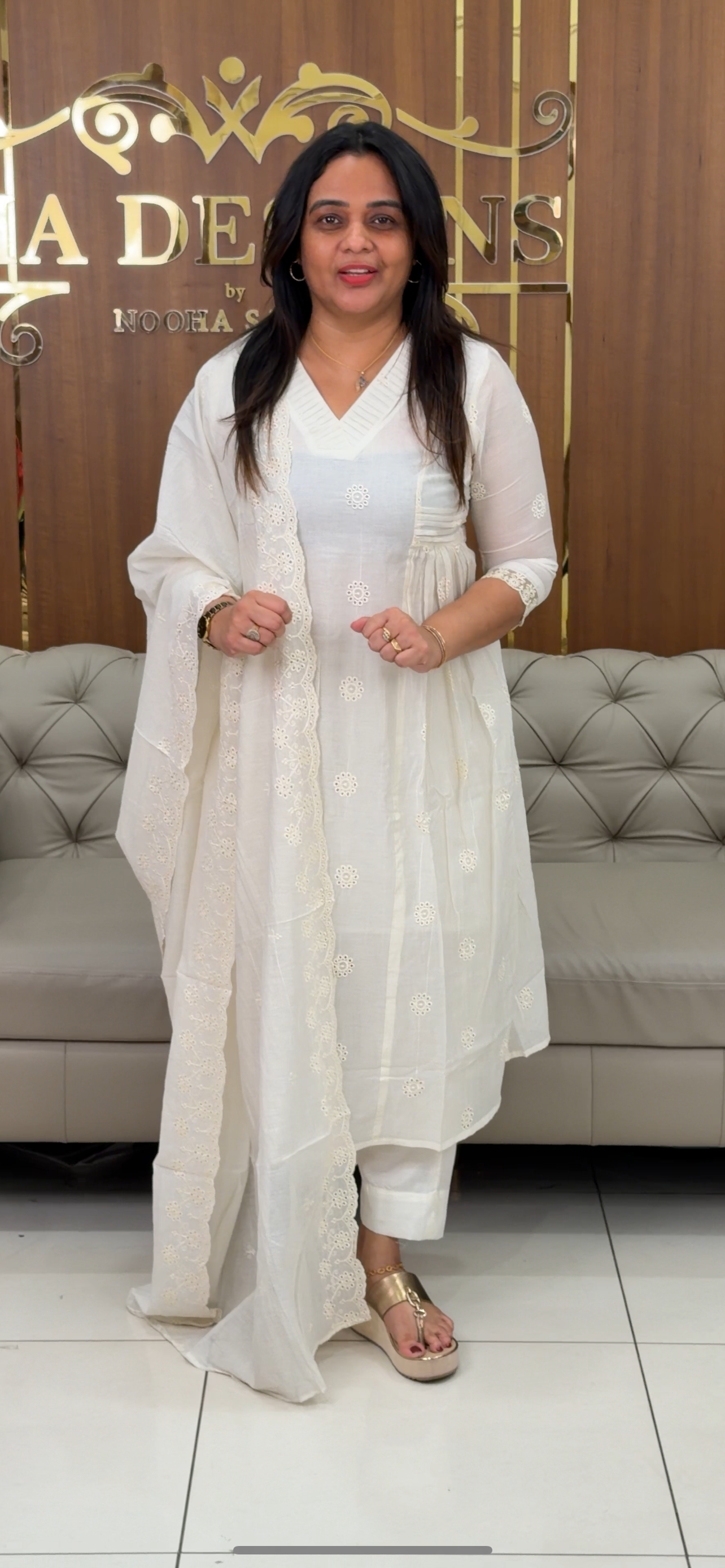 MALAI CHANDERI TOP, BOTTOM AND DUPATTA - IHA 29205