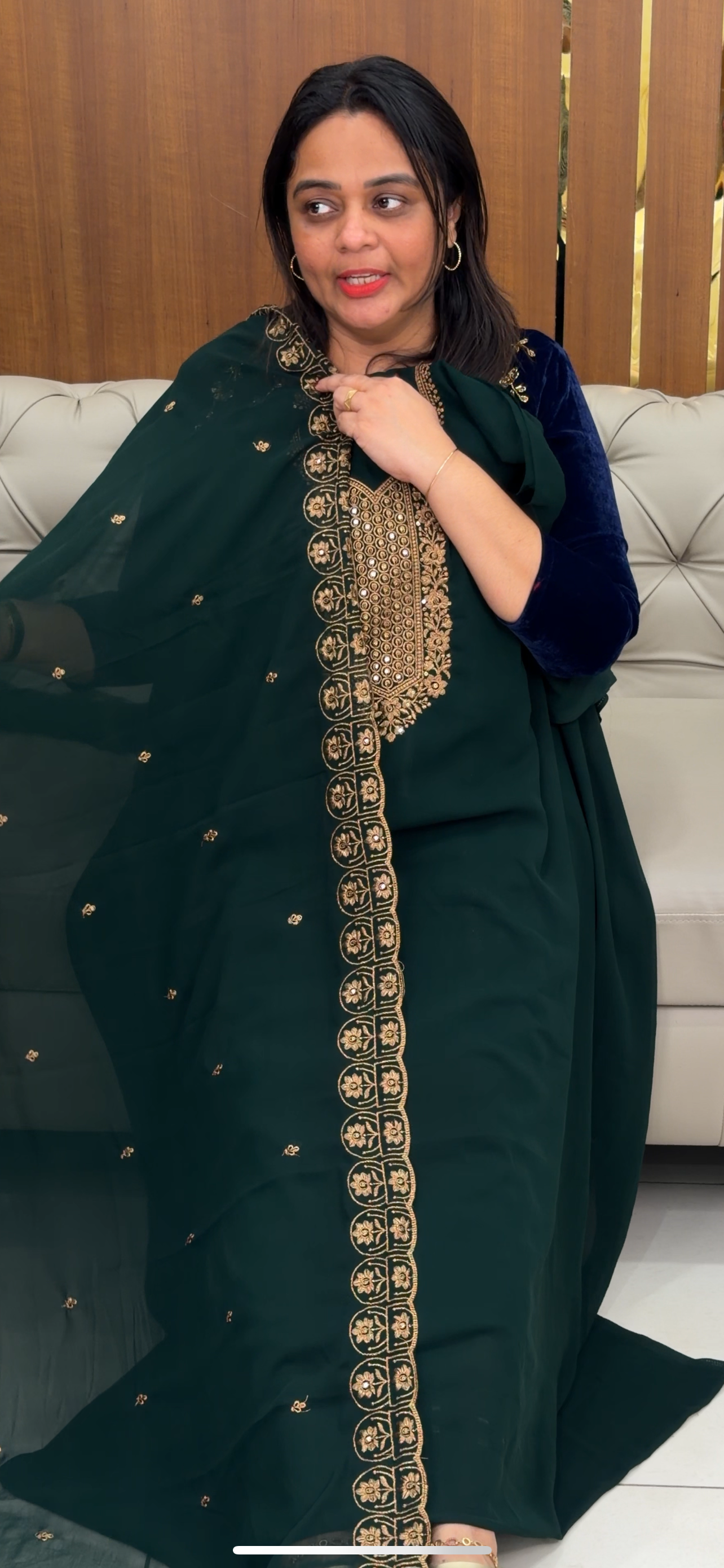 GEORGETTE UNSTITCHED SALWAR SUITS - IHA 29842