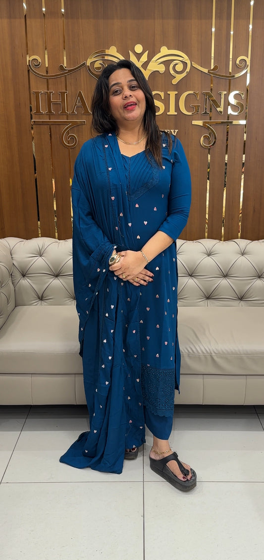 WRINKLE RAYON UNSTITCHED SALWAR SUITS - IHA 25678
