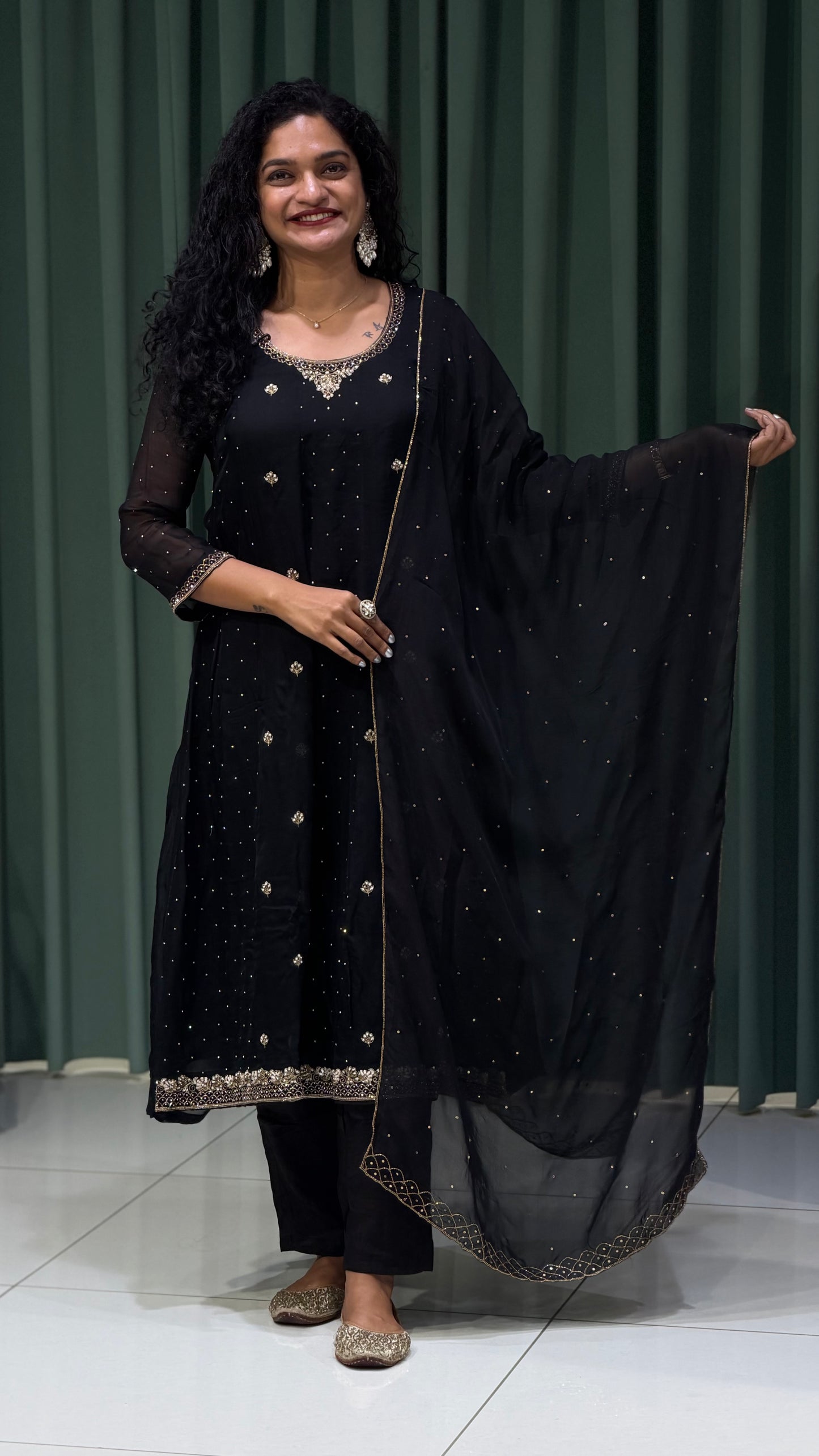 PARTY WEAR TOP, BOTTOM AND DUPATTA - IHA 31892