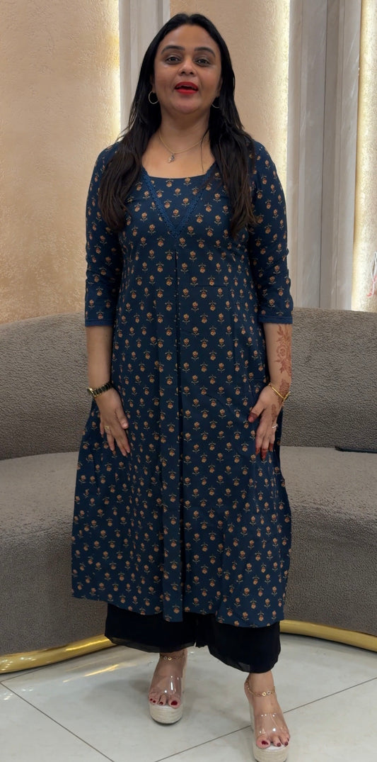 IHA'S IN-HOUSE PRINTED COTTON ALINE TOPS - IHA 33029