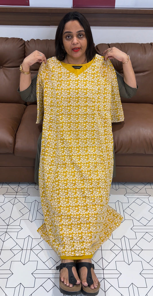 FAUX GEORGETTE CHIKANKARI ALINE TOPS - IHA 22402