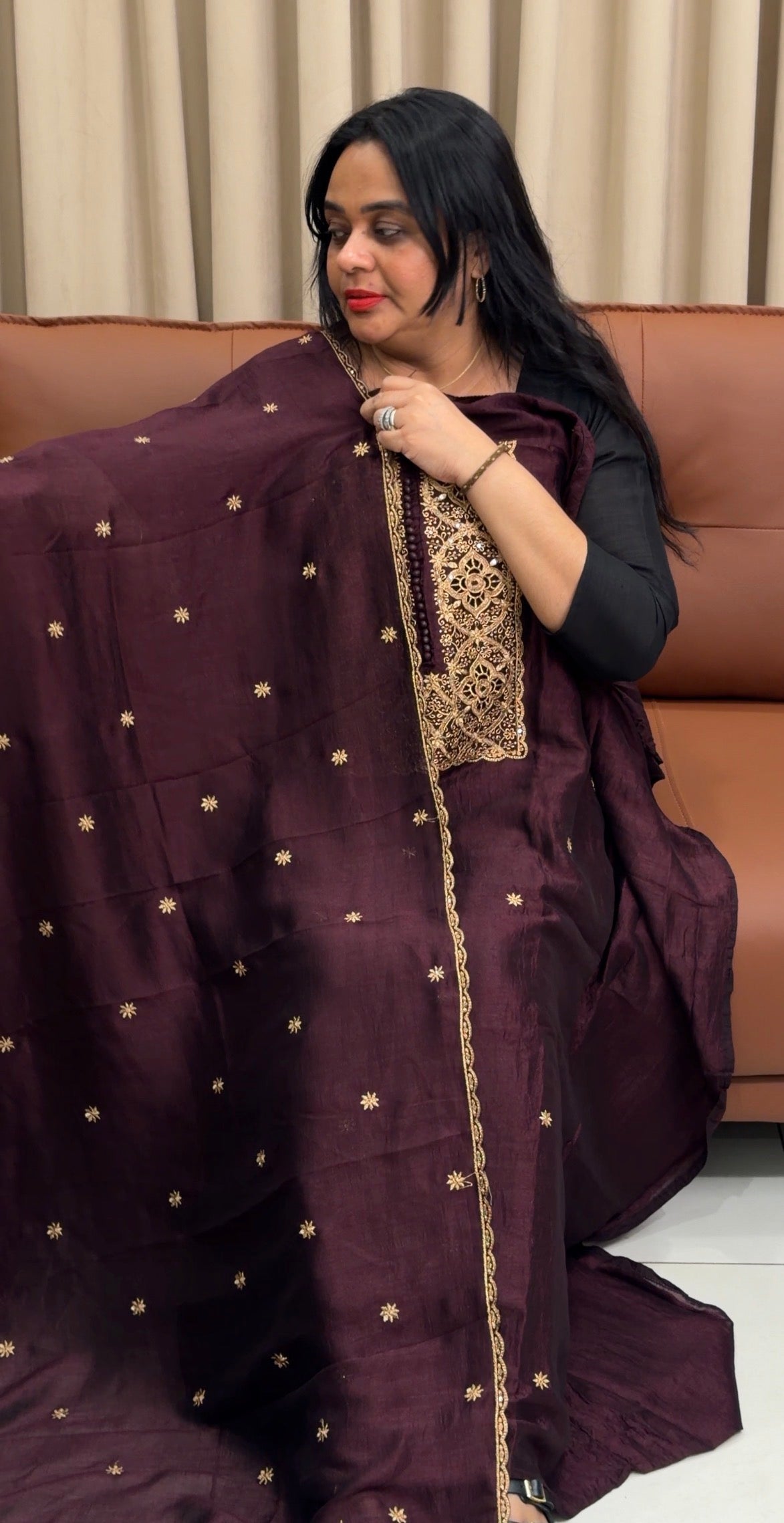 SEMI RAW SILK UNSTICHED SALWAR SUITS - IHA 35207