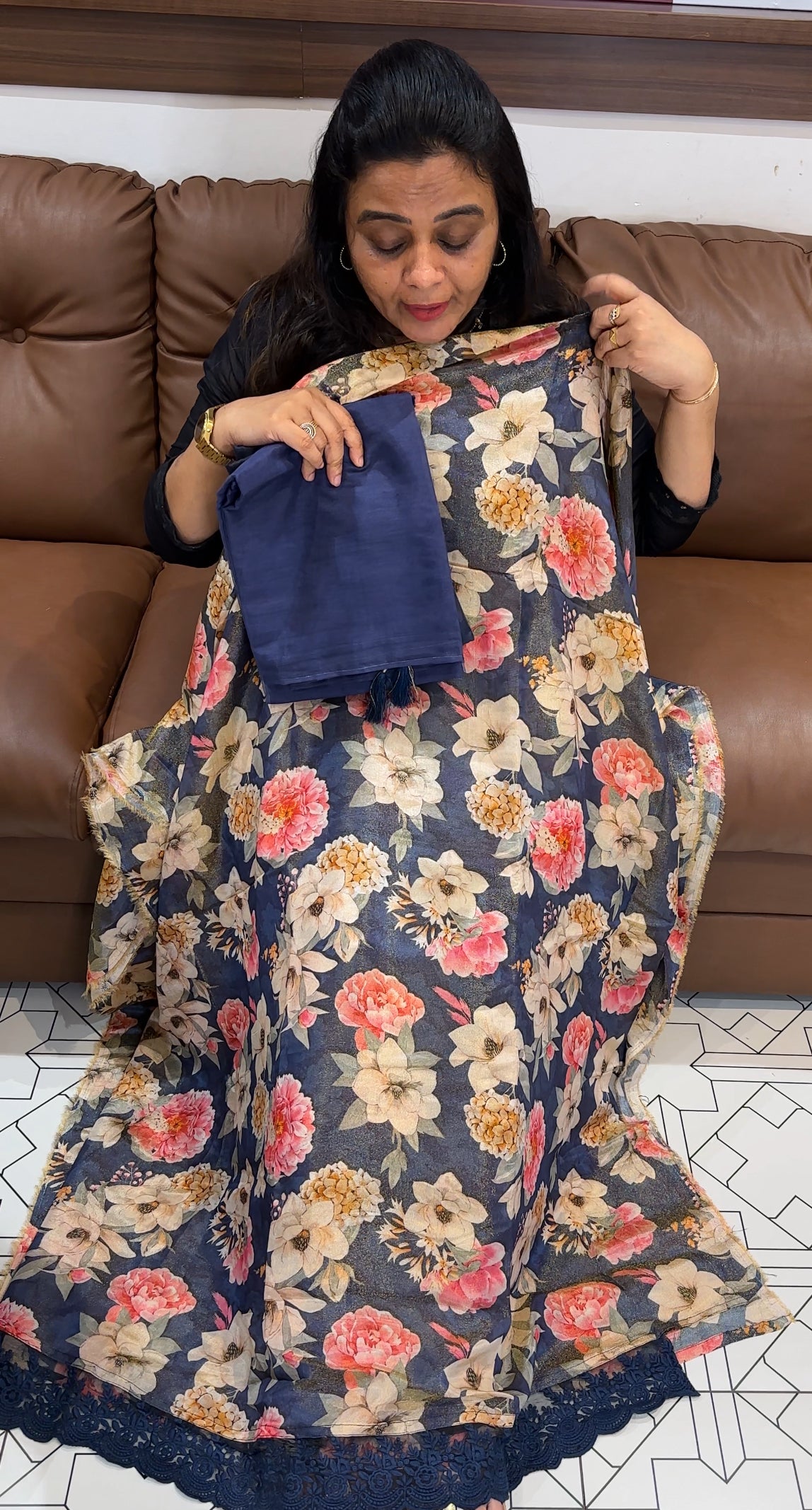 PRINTED TISSUEE UNSTITCHED SALWAR SUITS - IHA 27933