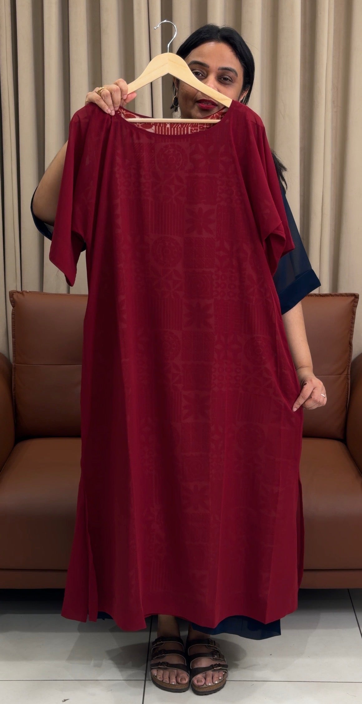 IHA'S IN-HOUSE PRINTED ALINE TOP AND INNER  - IHA 36095