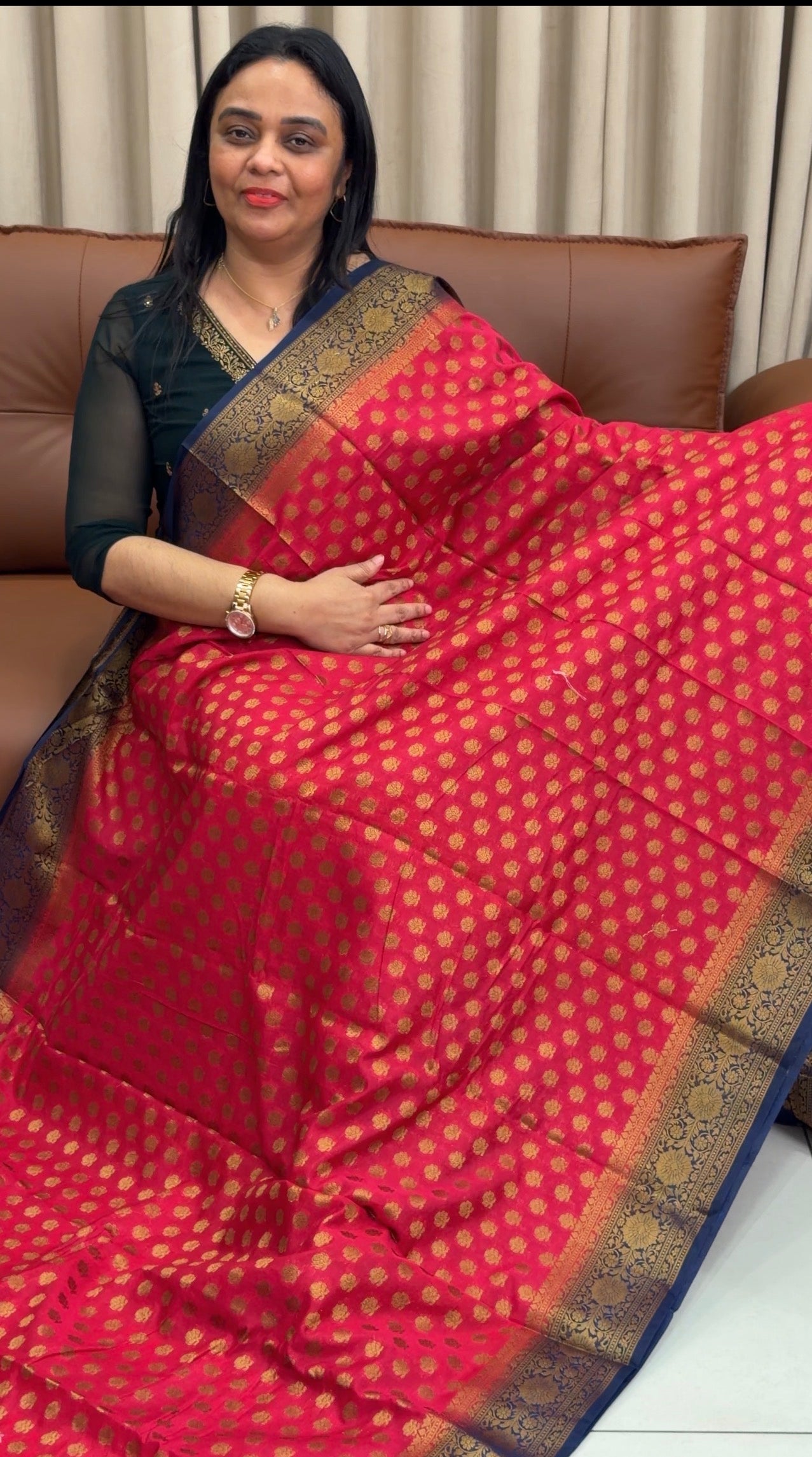 SEMI BANARASI SAREES - IHA 33591
