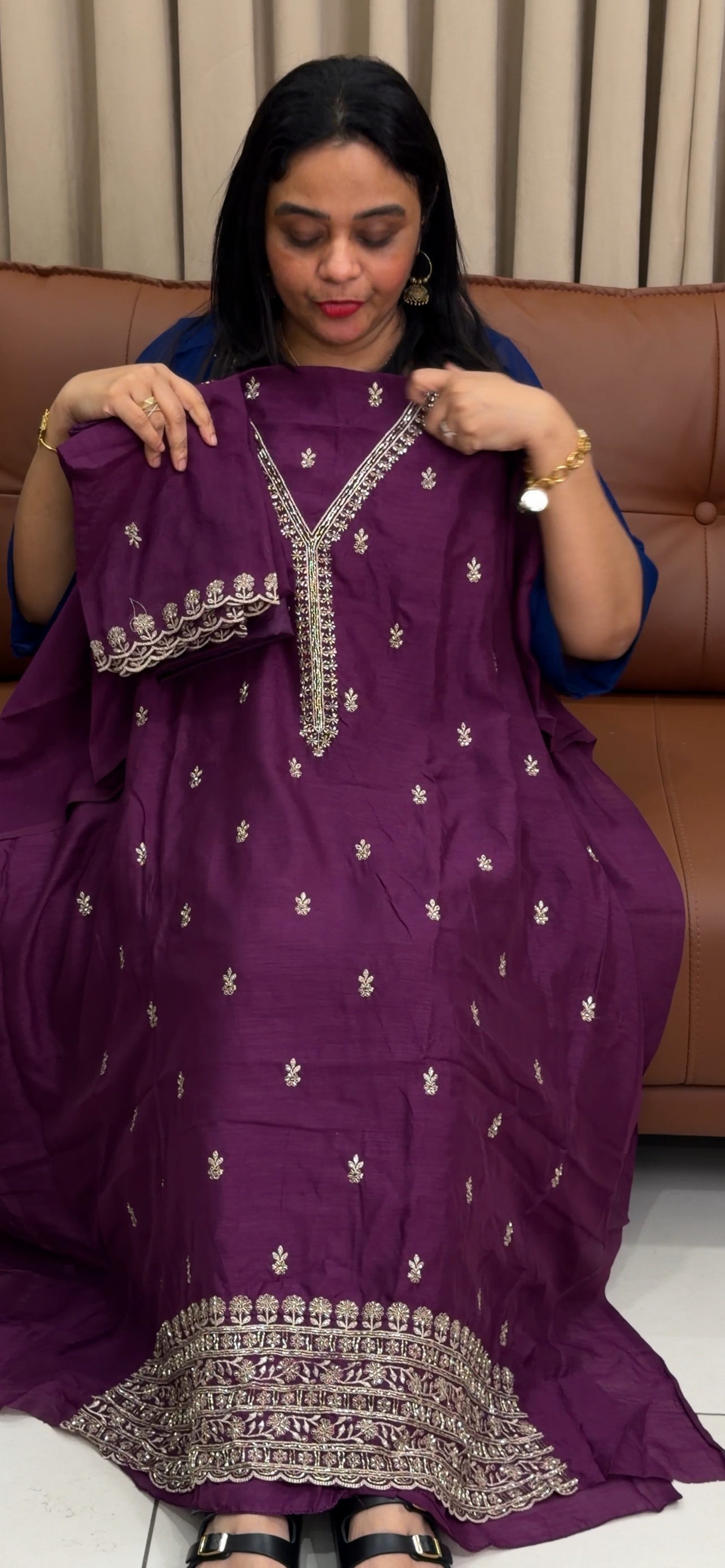 SEMI RAW SILK UNSTITCHED SALWAR SUITS - IHA 34128