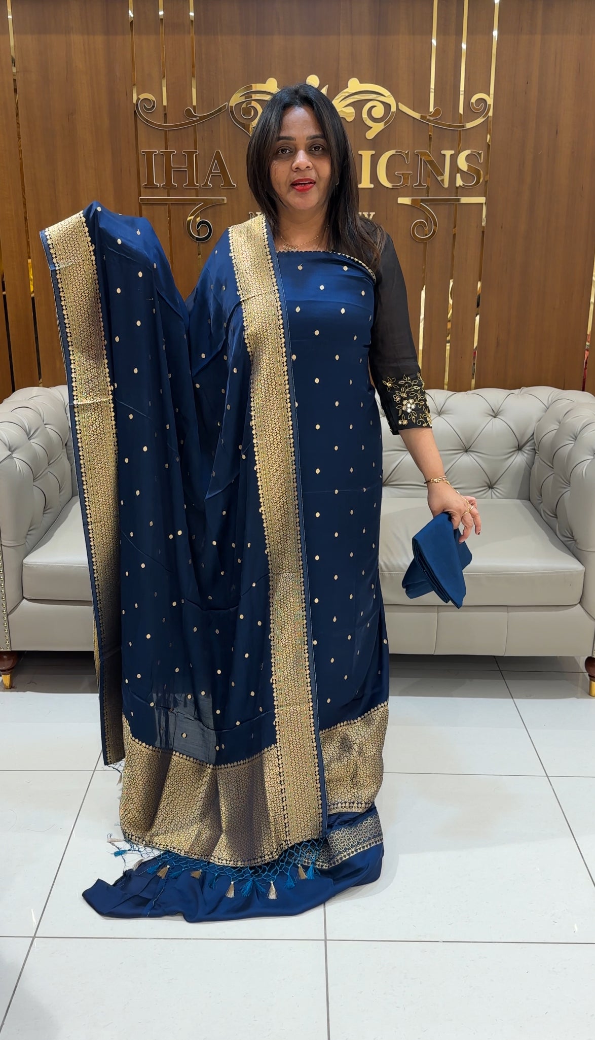 SATIN KATAN UNSTITCHED SALWAR SUITS - IHA 24537