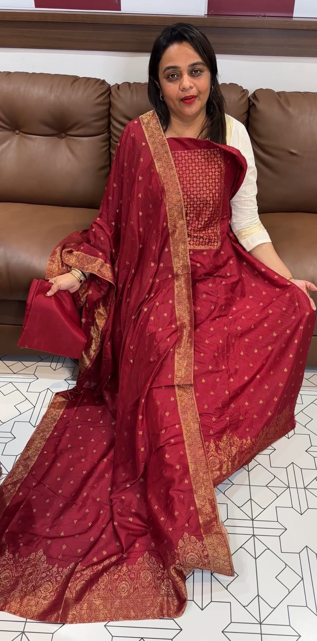 SEMI BANARASI UNSTITCHED SALWAR SUITS - IHA 27245