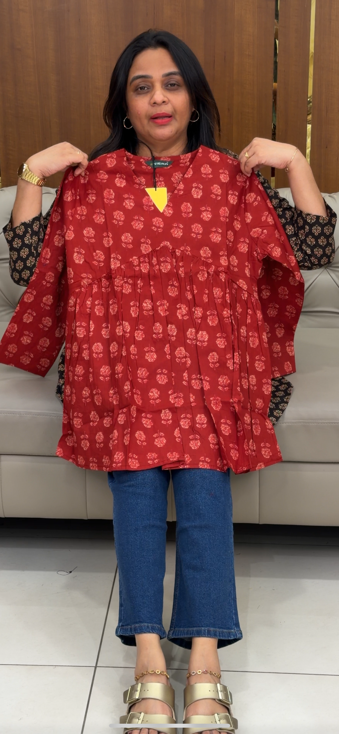 PRINTED SHORT TOPS - IHA 32966