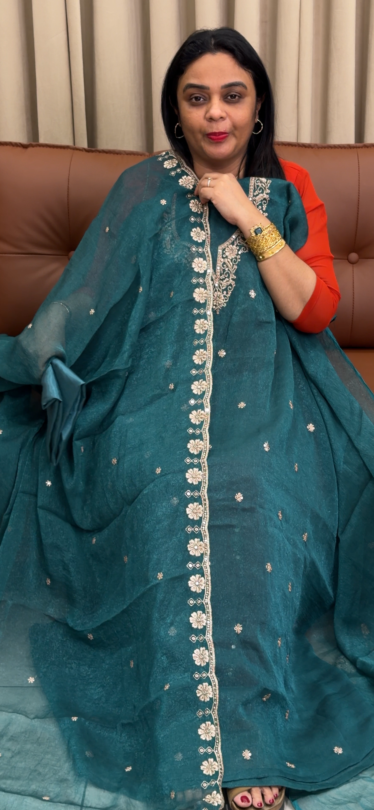 SHIMMER CHIFFON UNSTITCHED SALWAR SUITS - IHA 33746