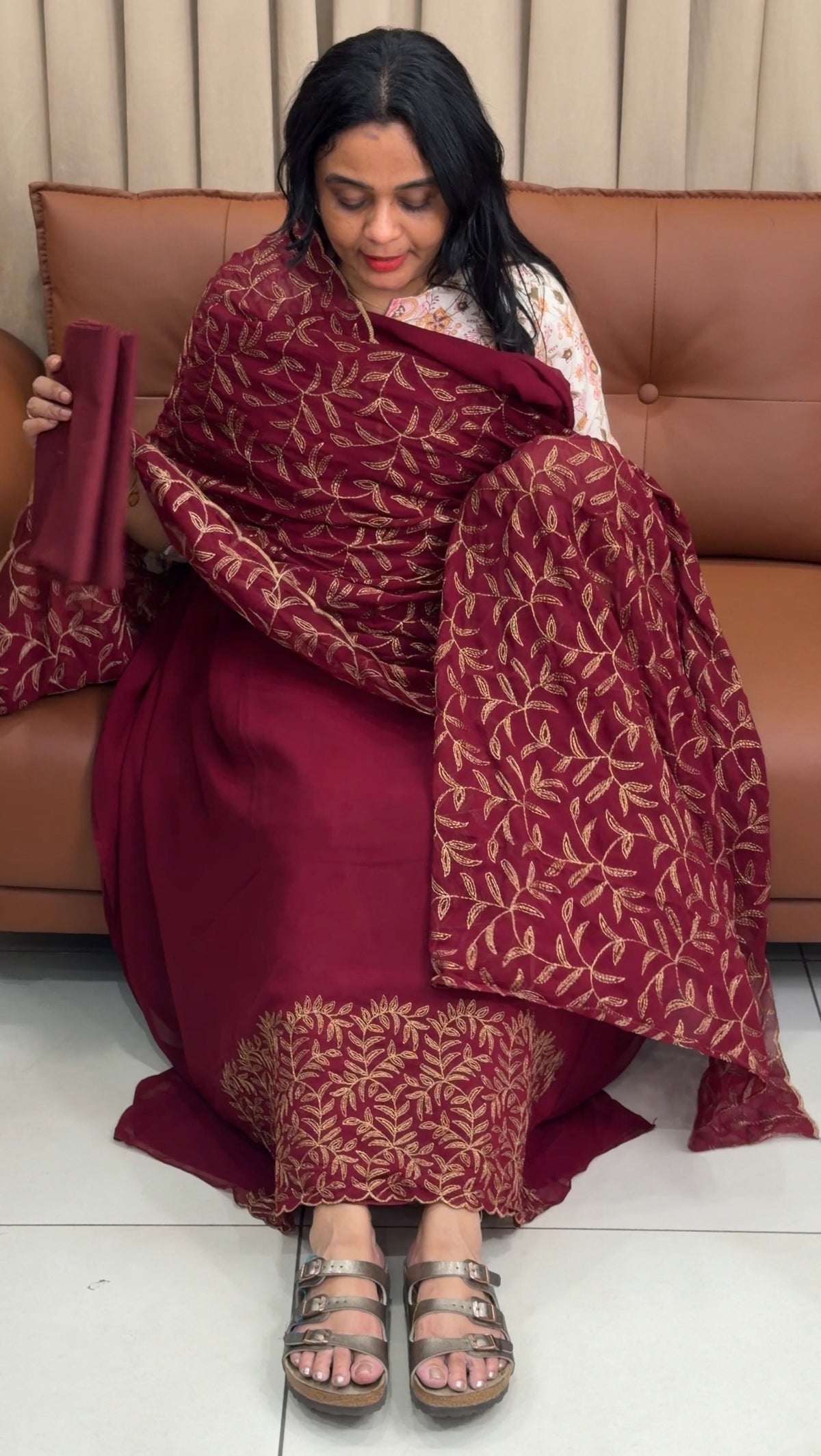 SEMI PARTY WEAR UNSTITCHED SALWAR SUITS - IHA 35869