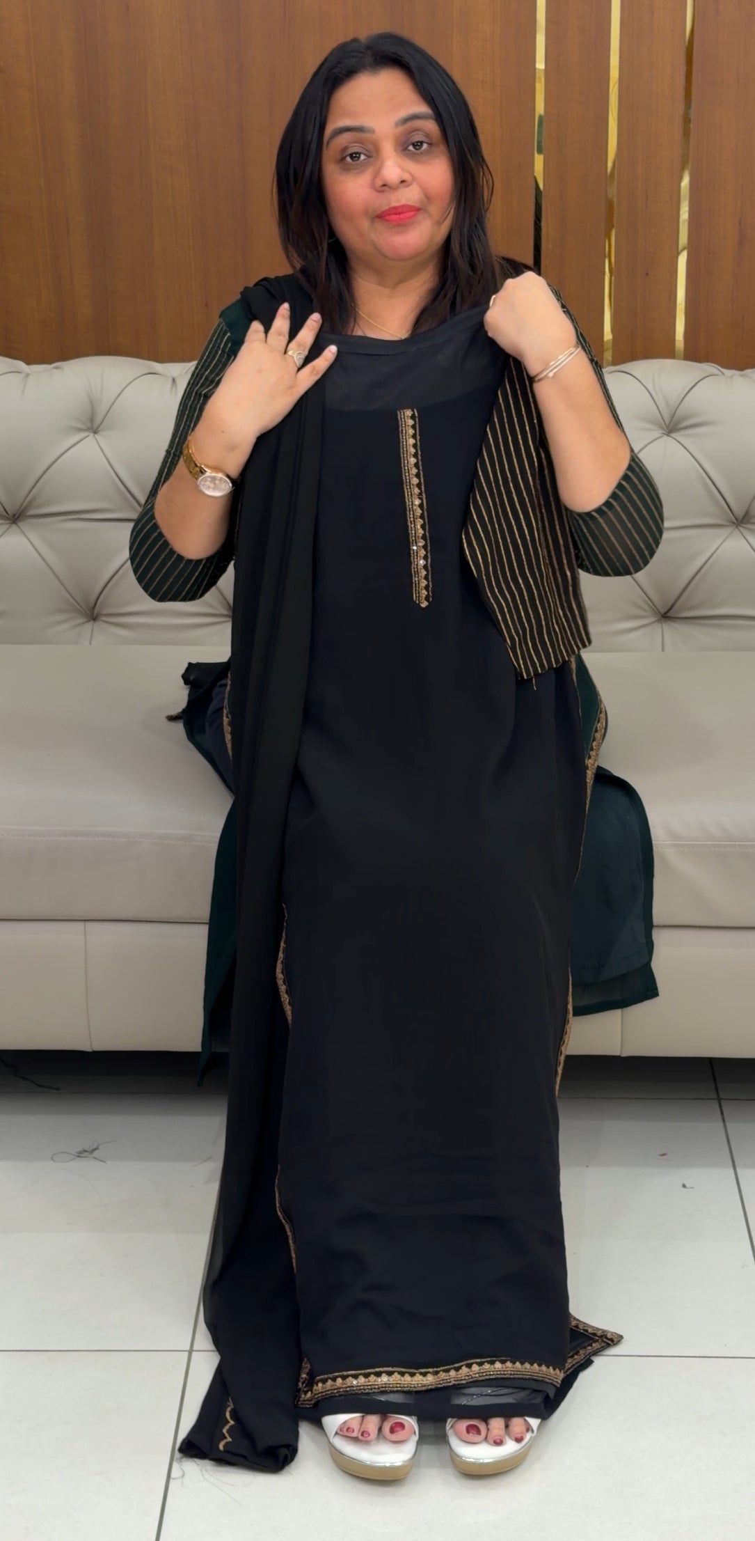 IHA'S IN-HOUSE GEORGETTE TOP,BOTTOM AND DUPATTA - IHA 29301