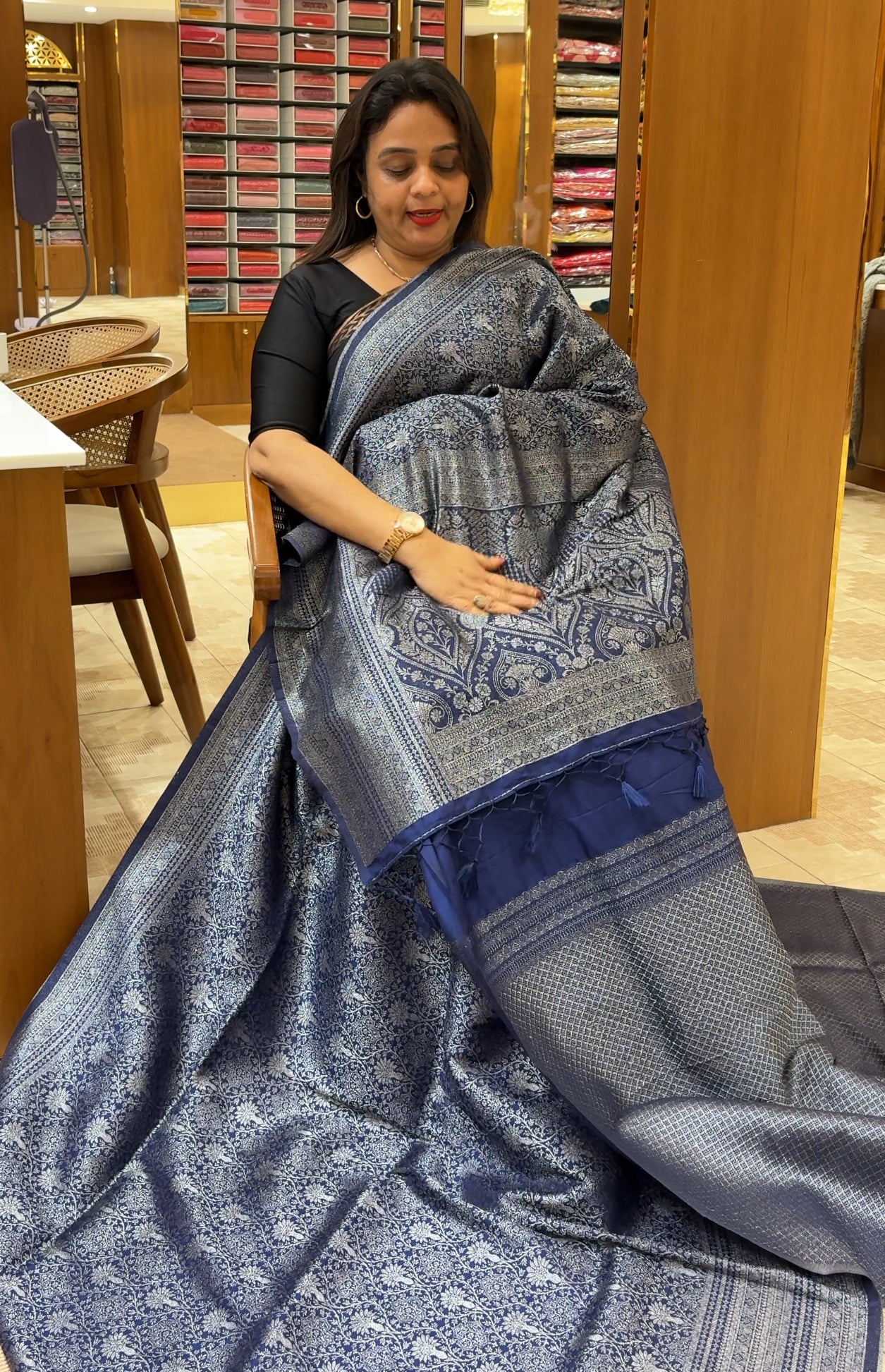 KATAN BANARASI SAREES - IHA 24138