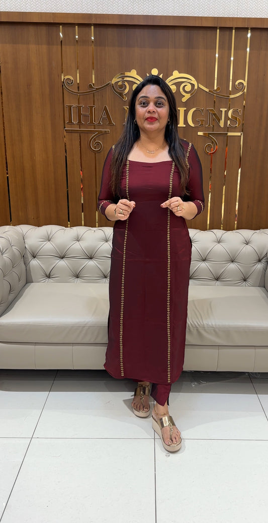IHA'S IN-HOUSE SILK TOP AND BOTTOM - IHA 24615