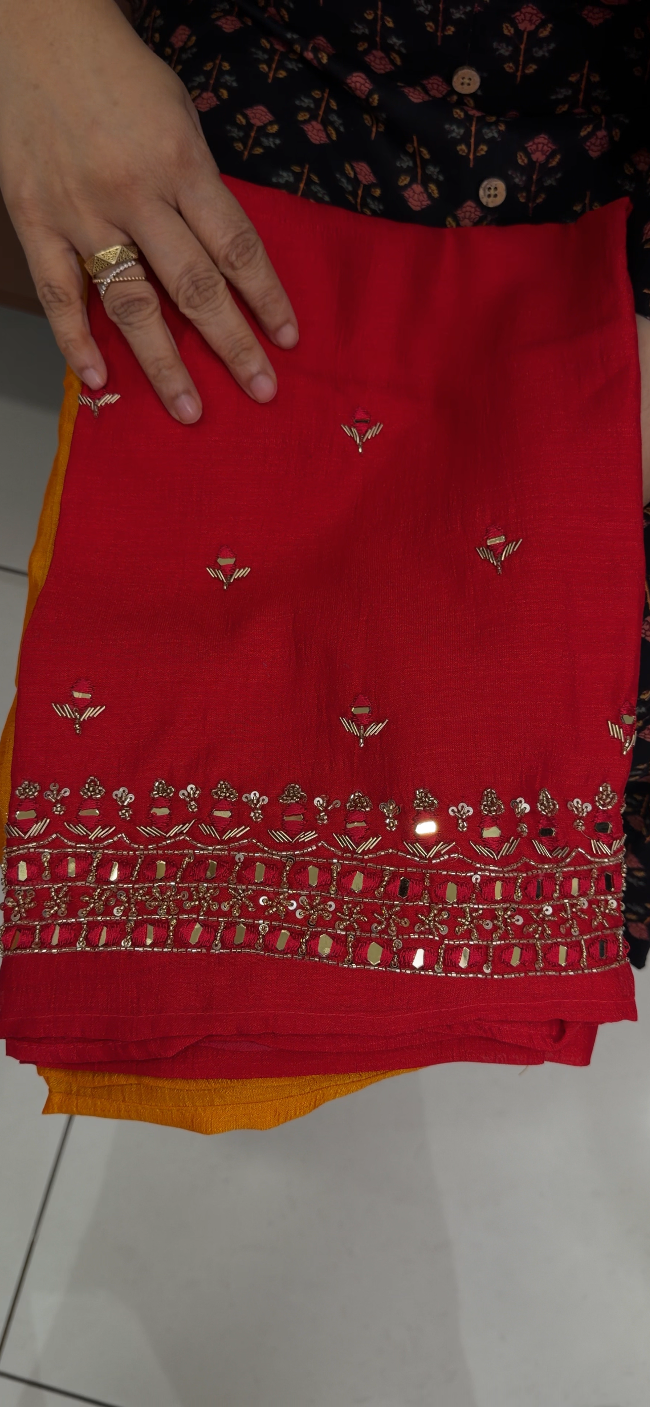 HANDWORKED BLOUSE MATERIAL - IHA 34574