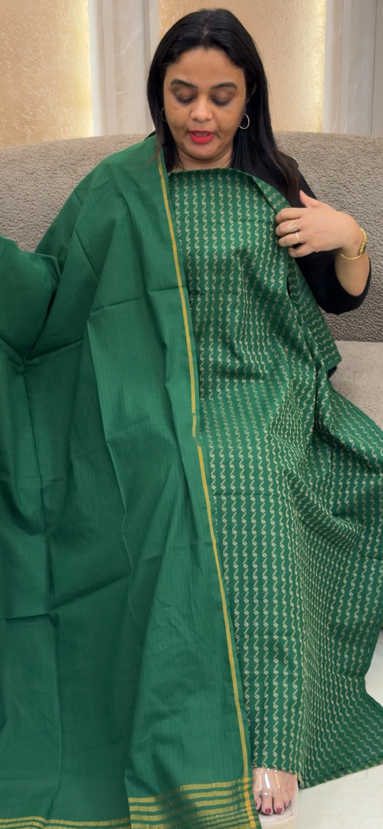 HANDLOOM UNSTITCHED SALWAR SUITS - IHA 33372