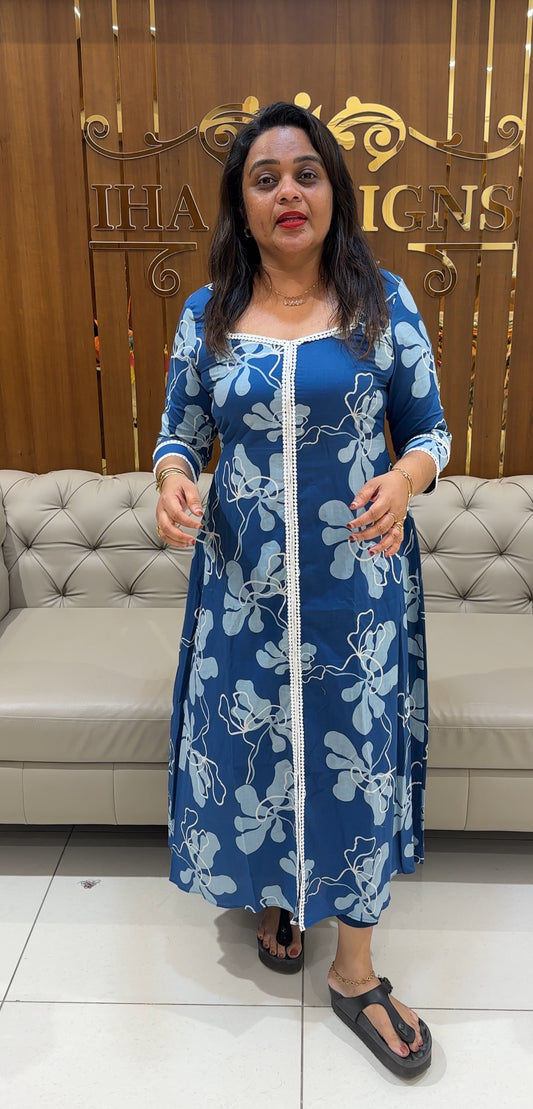 IHA'S IN-HOUSE COTTON PRINTED ALINE TOPS - IHA 25408