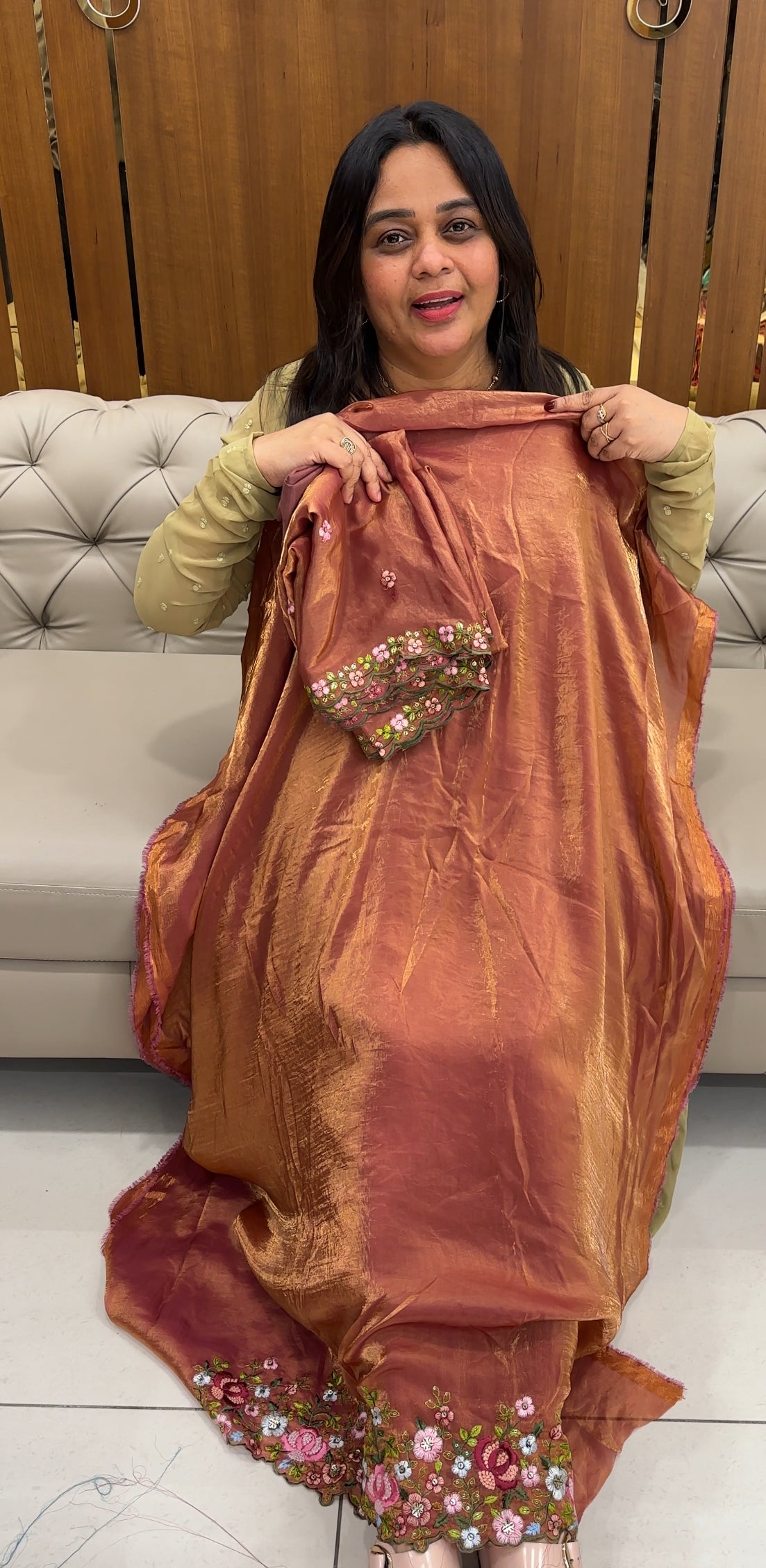VELVET ORGANZA UNSTITCHED SALWAR SUITS - 27018