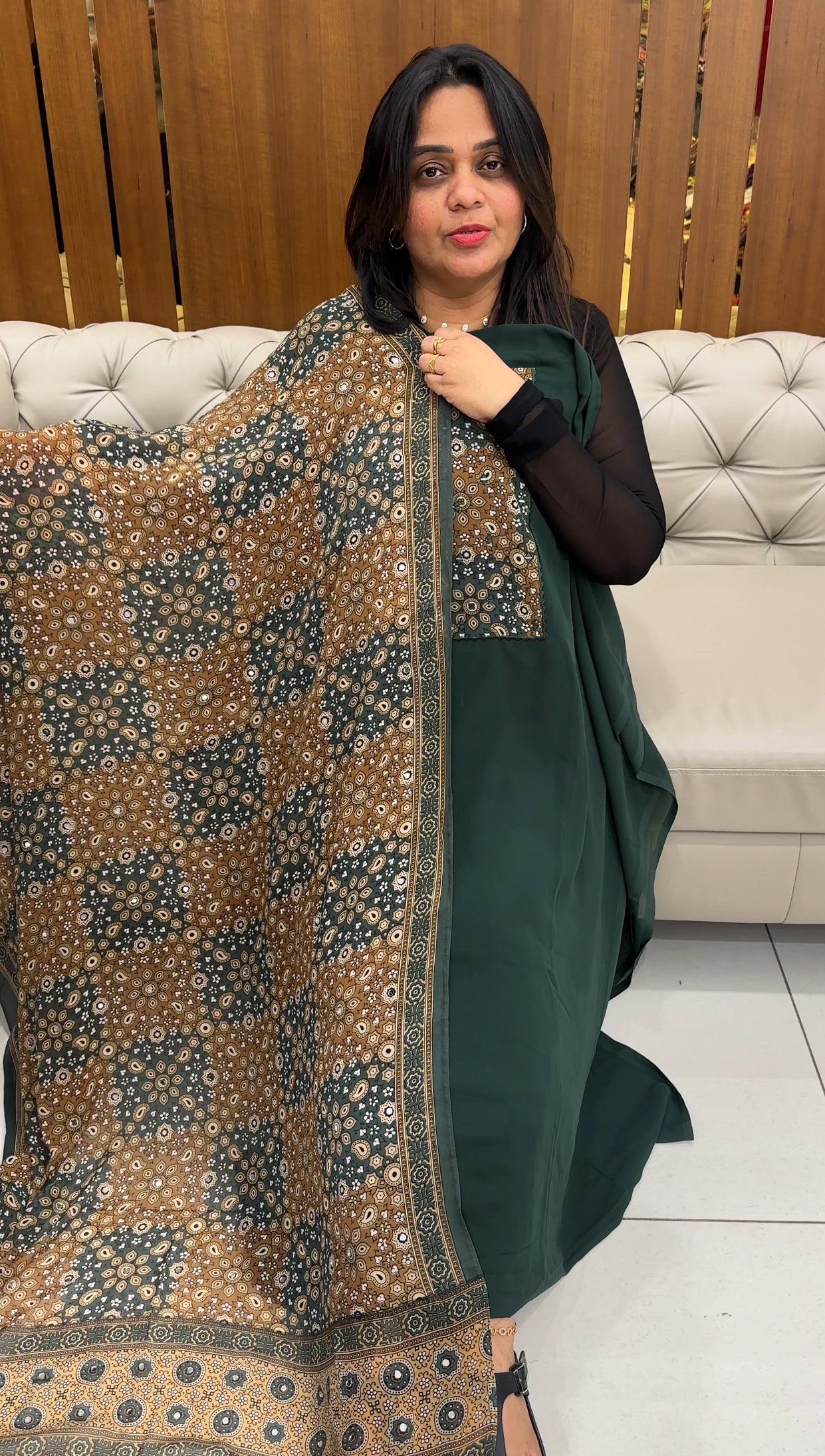 FAUX GEORGETTE UNSTITCHED SALWAR SUITS - IHA 28400