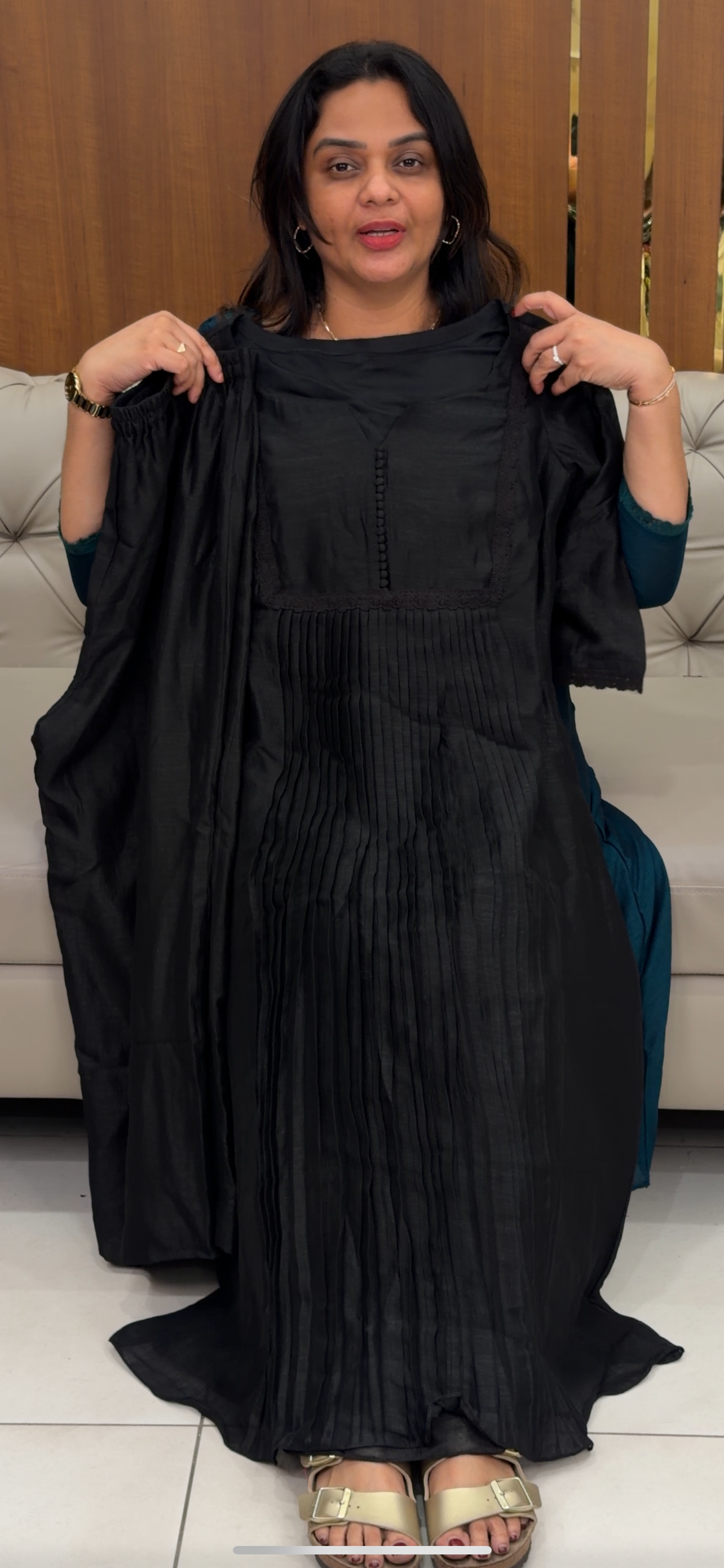 IHA'S IN-HOUSE SEMI RAW SILK ALINE TOPS - IHA 30689