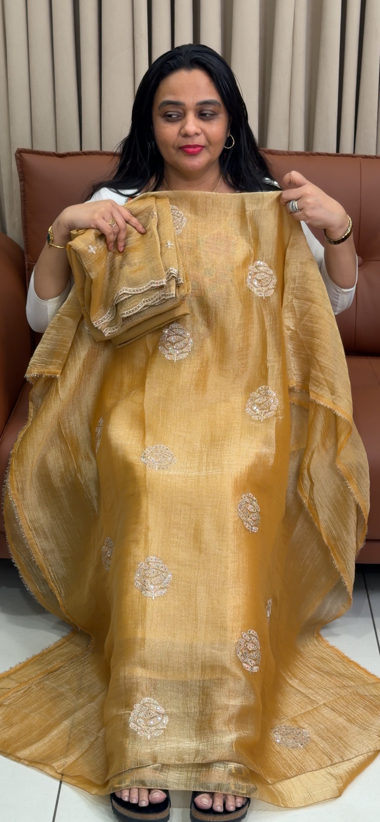 CRUSHED BANARASI UNSTITCHED SALWAR SUITS - IHA 34890