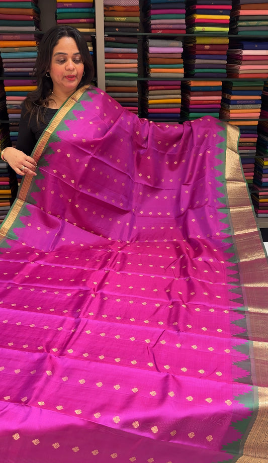 SOFT SILK KANCHIPURAM SAREES - IHA 27114
