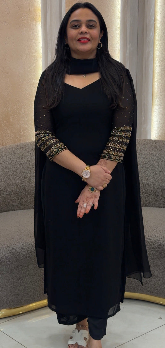 IHA'S IN-HOUSE HAND WORKED UNSTITCHED SALWAR SUITS - IHA 33155